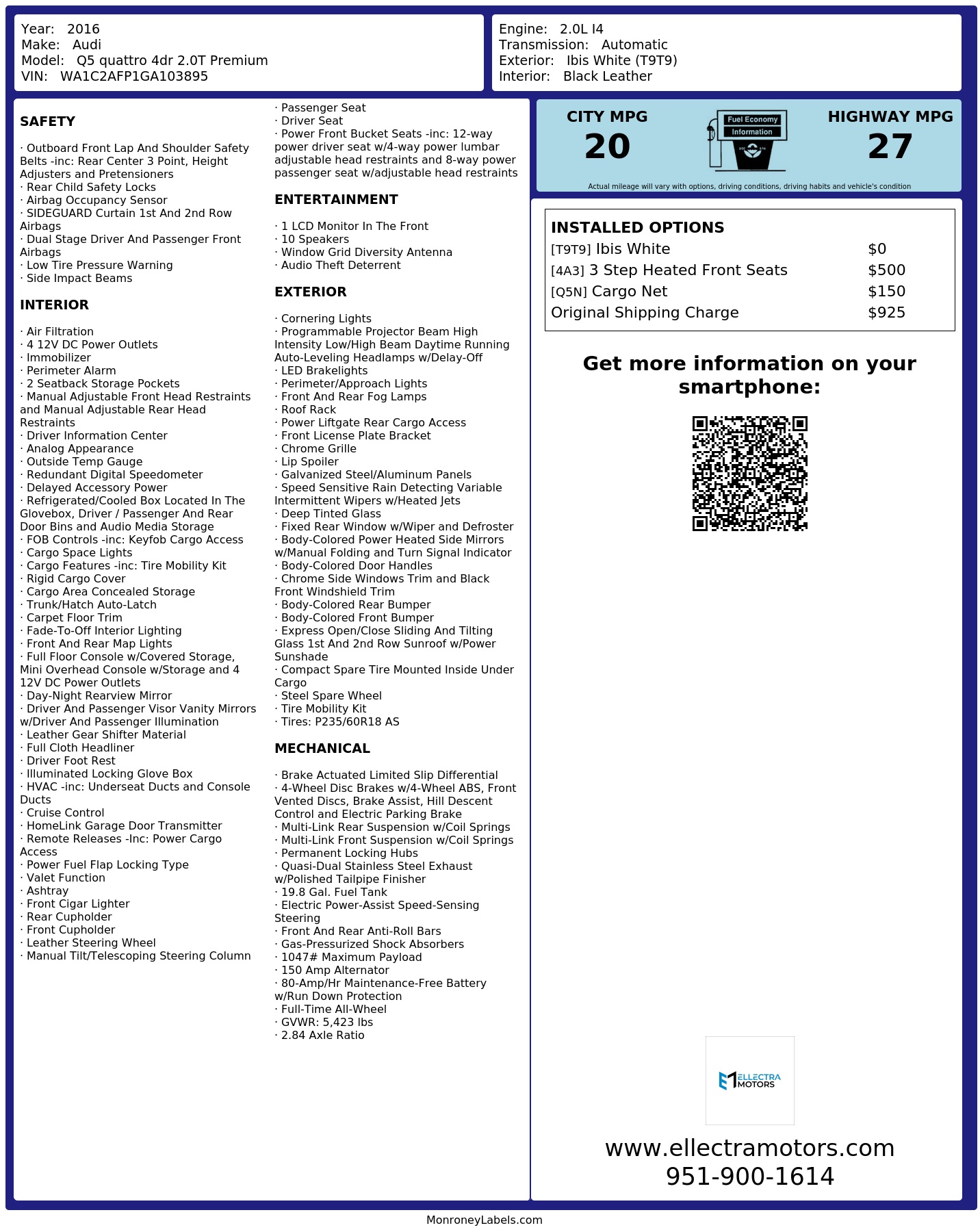Monroney Label