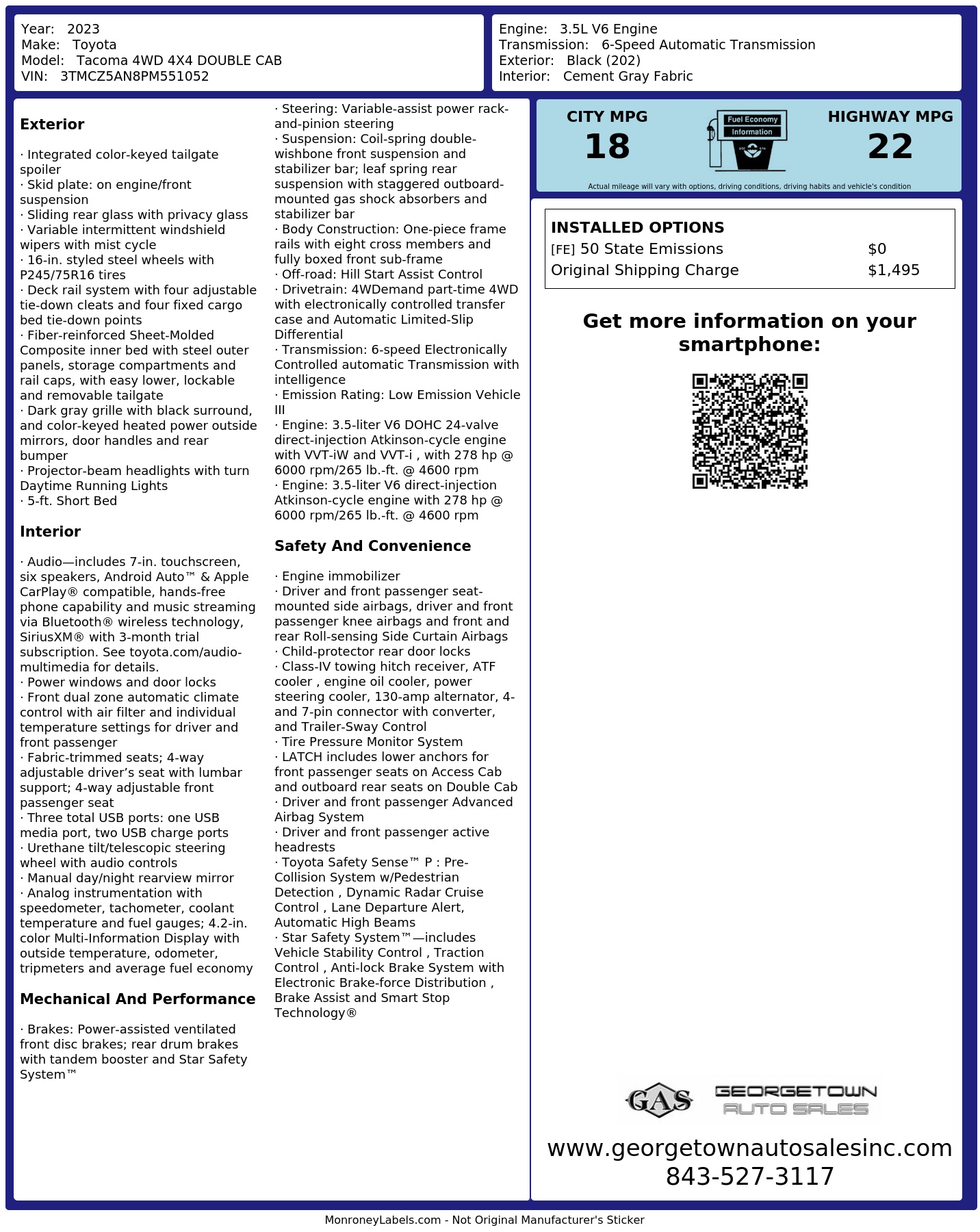 Monroney Label
