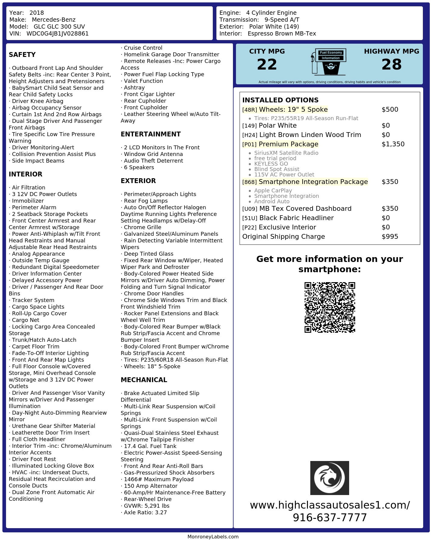 Monroney Label