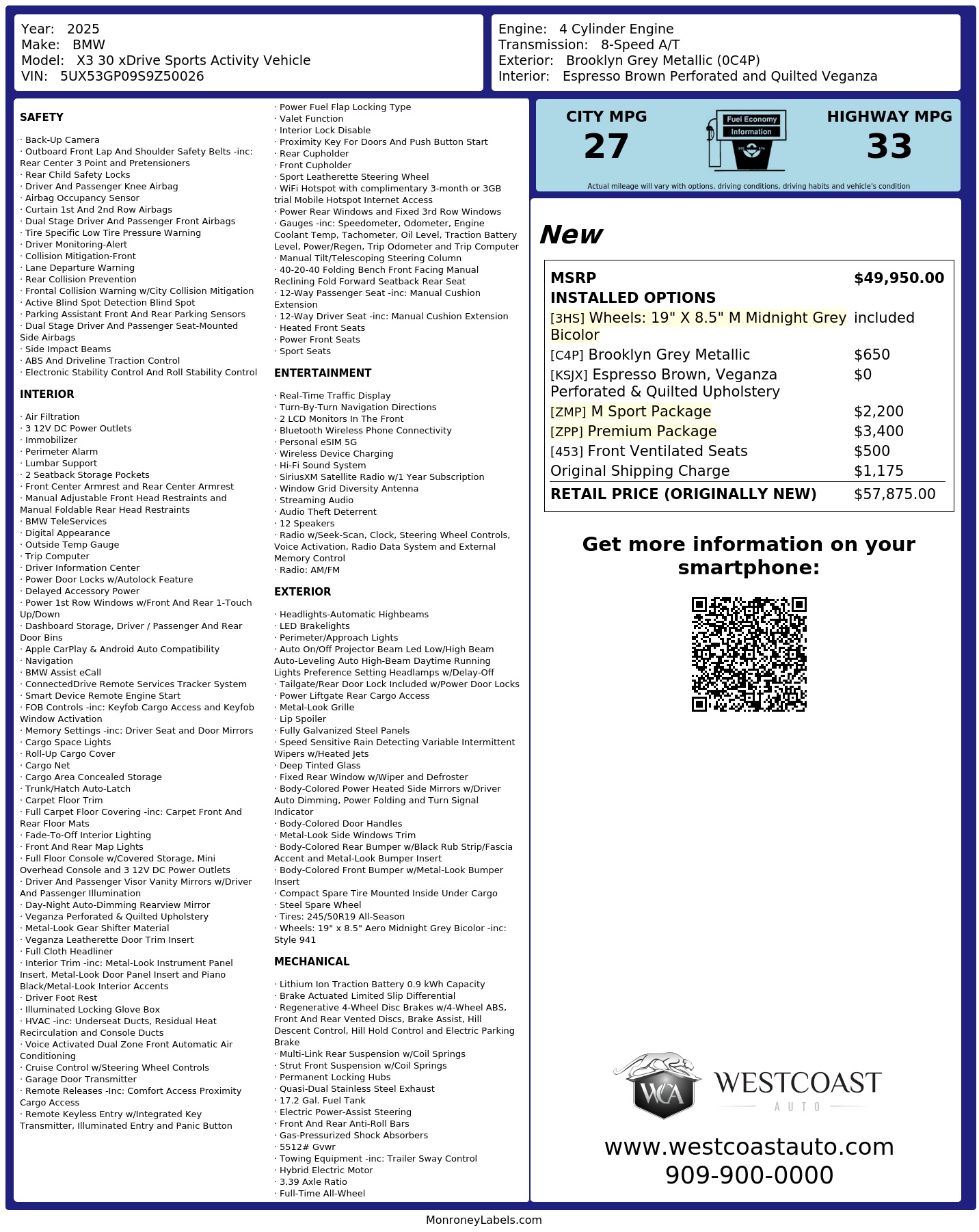 Monroney Label