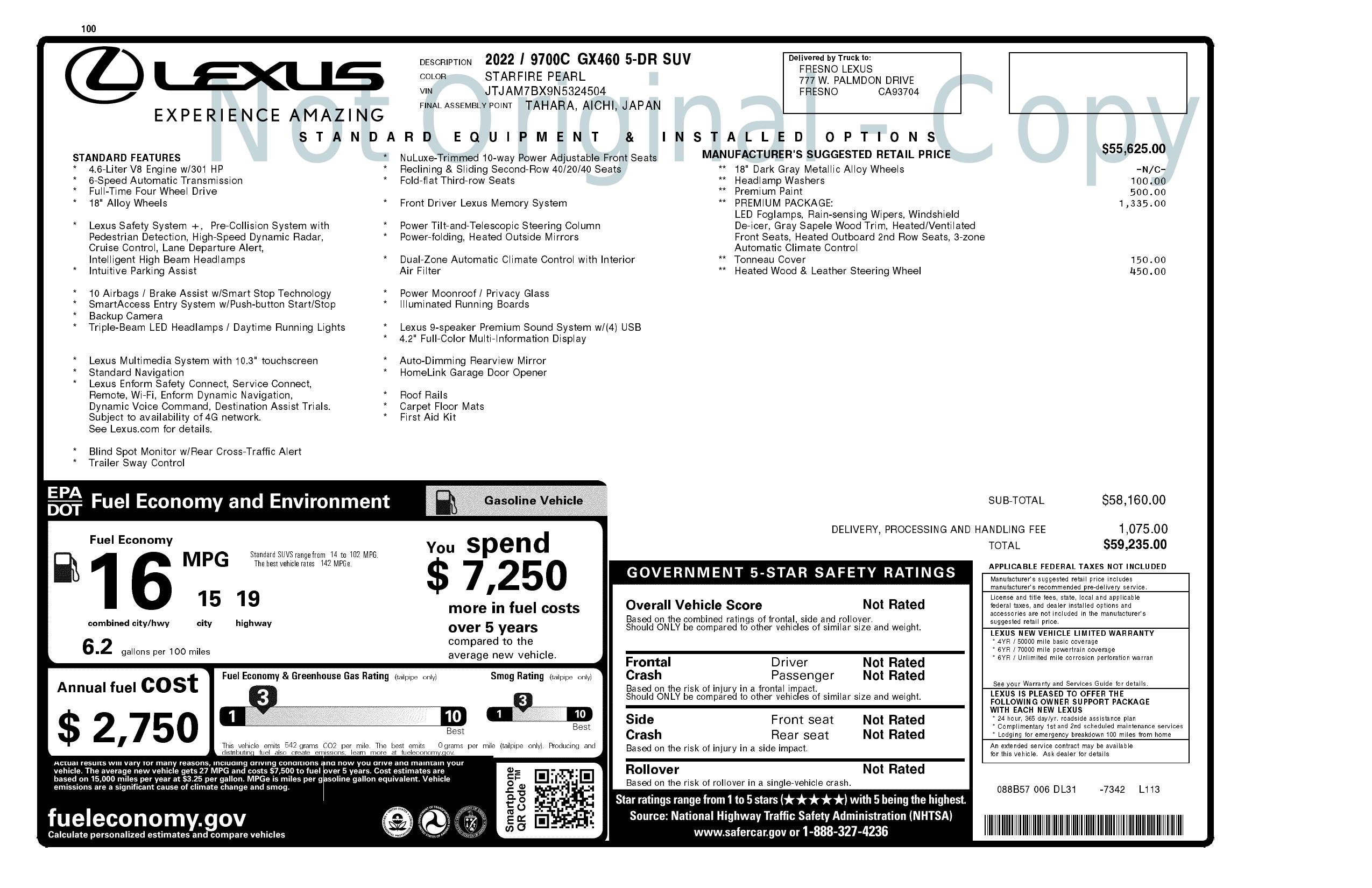 Sold 2022 Lexus GX 460 Premium 4WD in Westfield