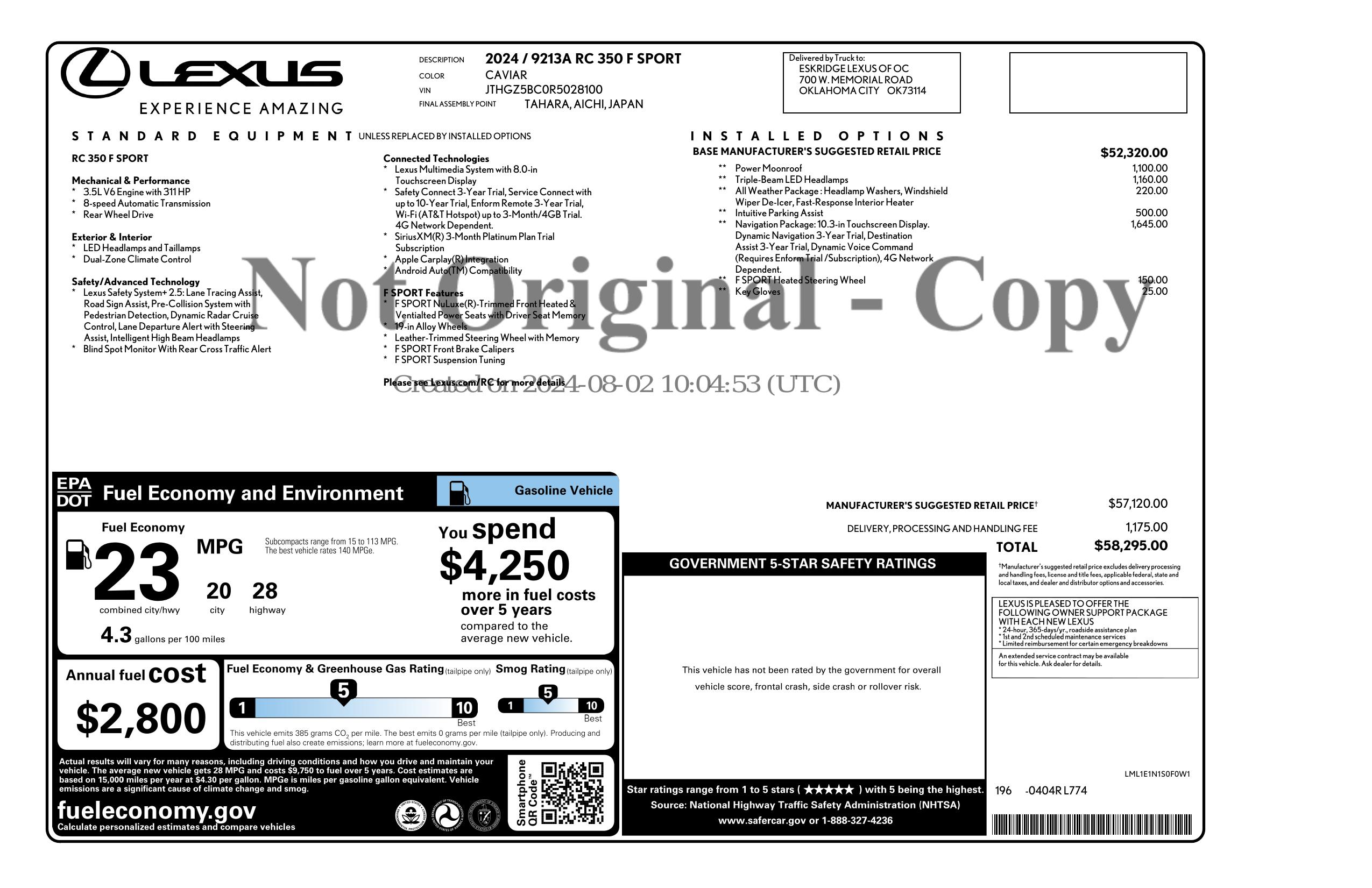 Sold 2024 Lexus RC 350 F SPORT in Westfield