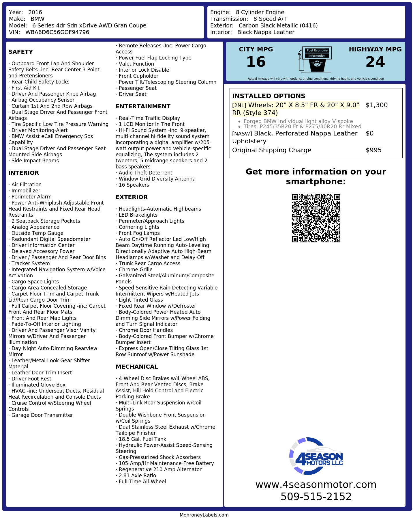 Monroney Label