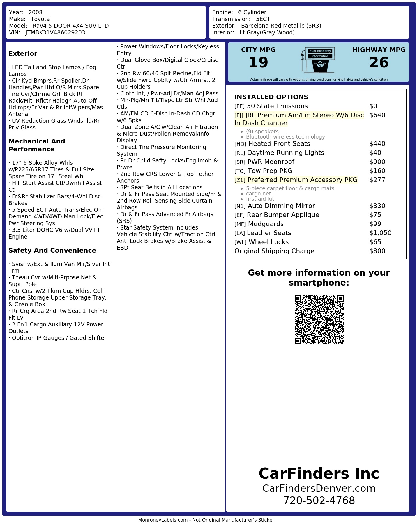 Monroney Label