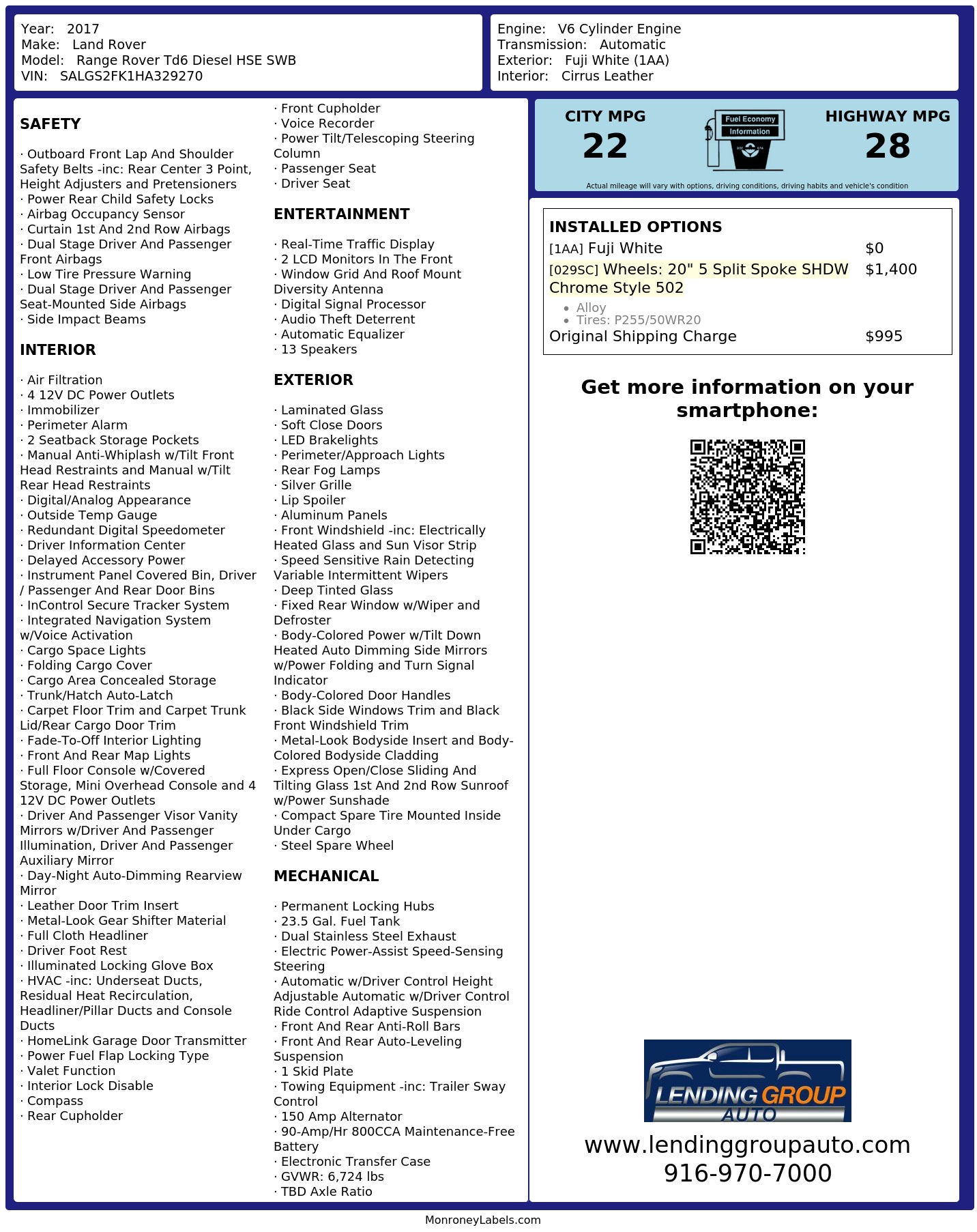 Monroney Label