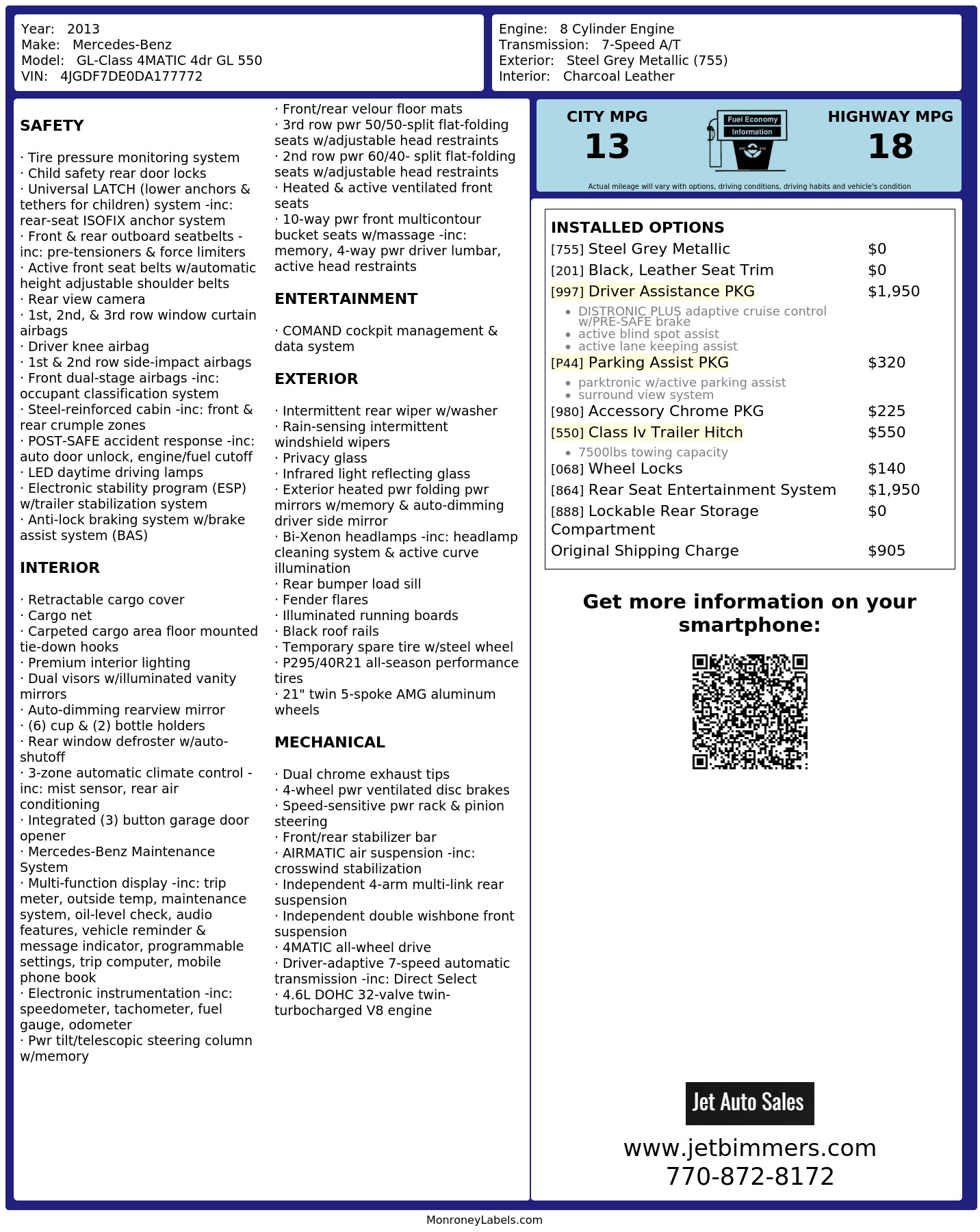 Monroney Label