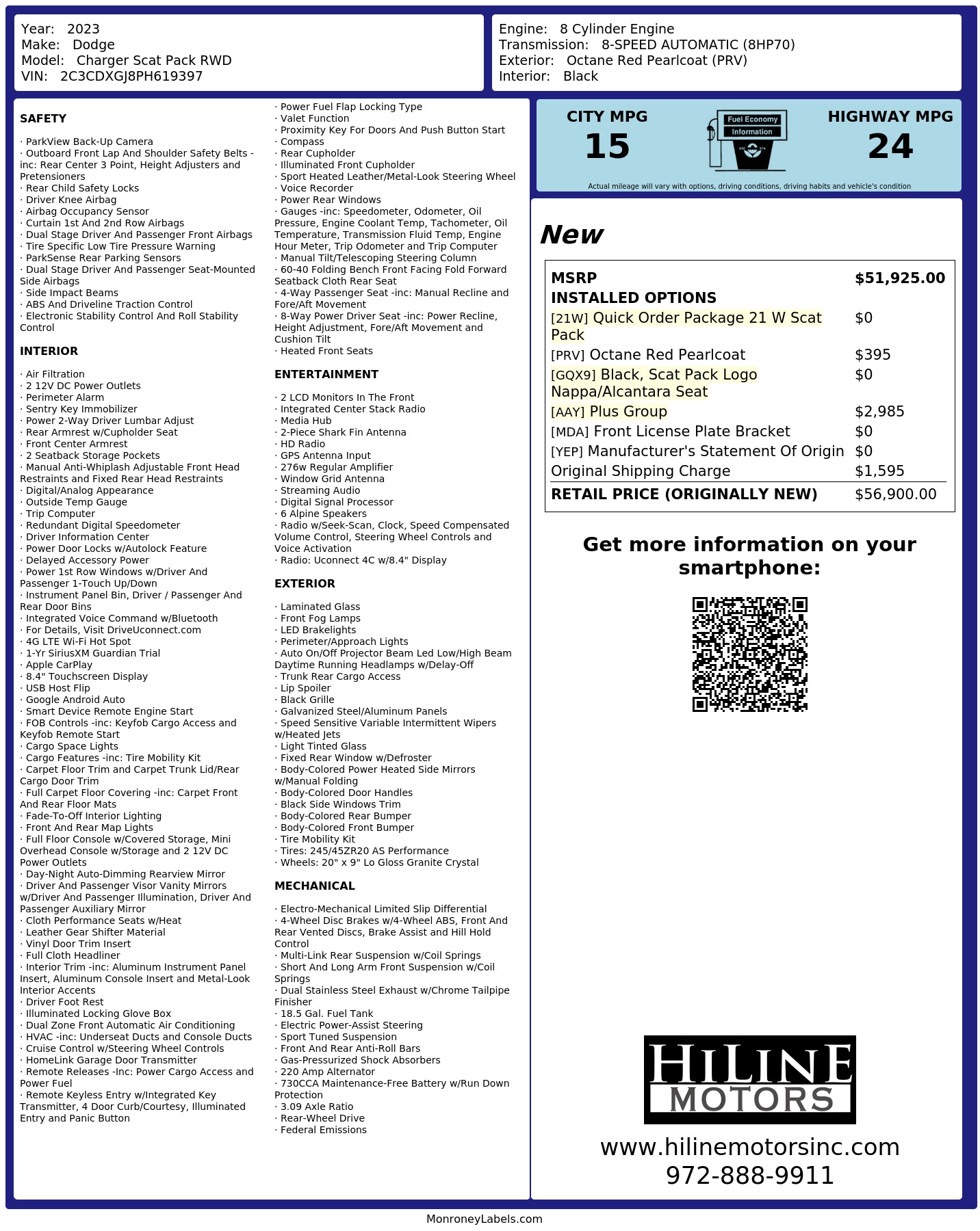 Monroney Label