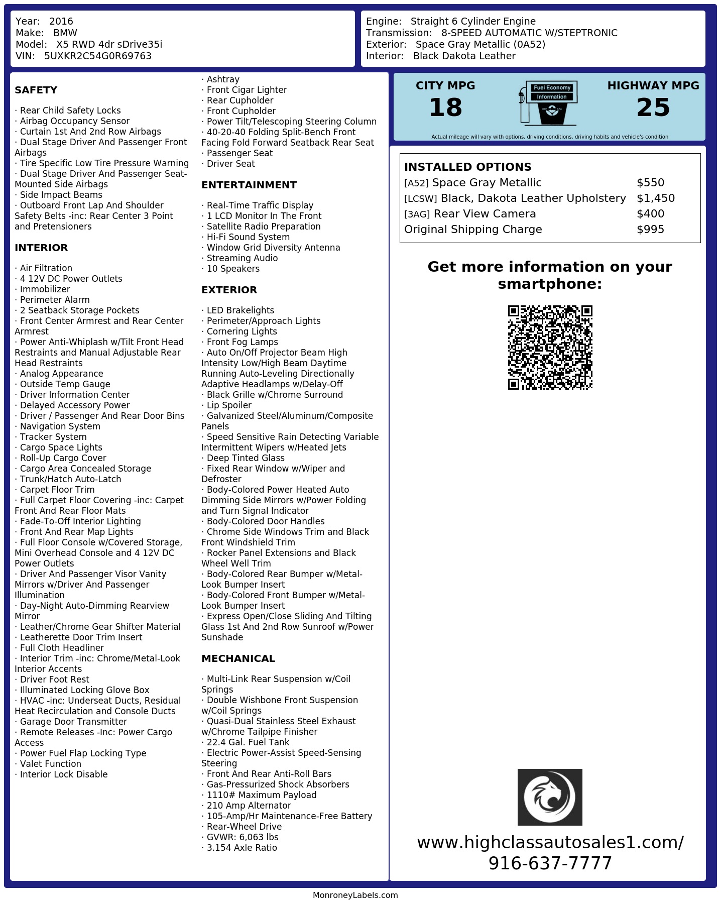 Monroney Label