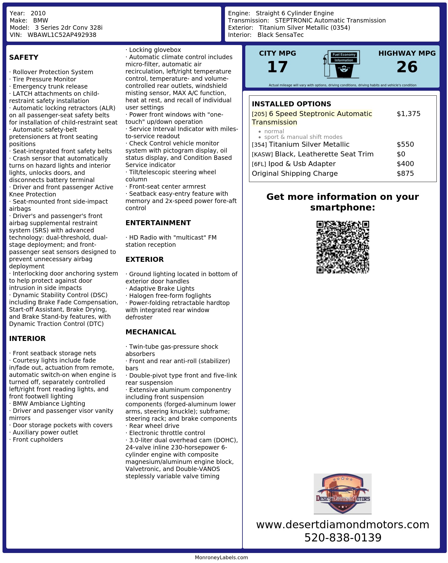Monroney Label