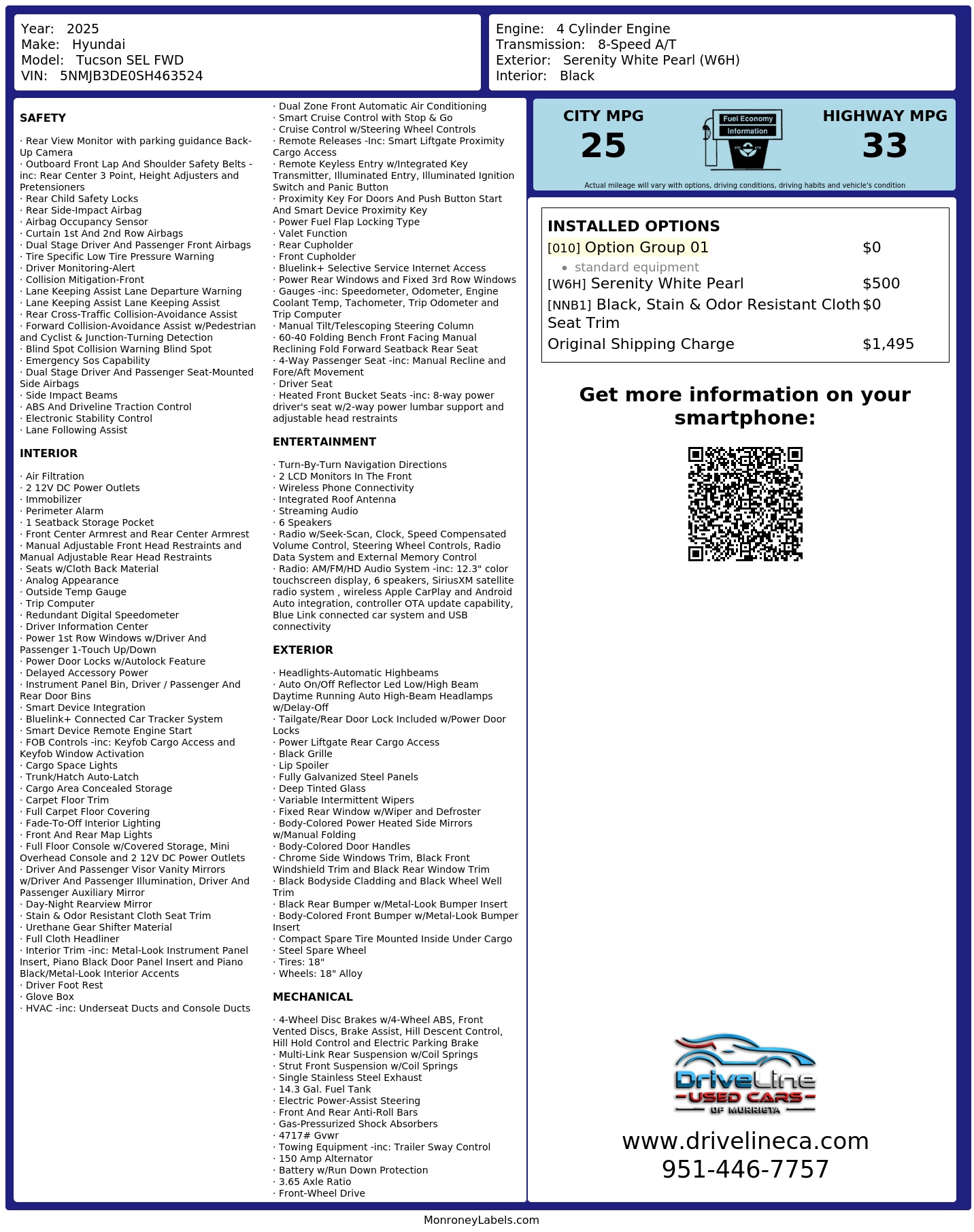 Monroney Label