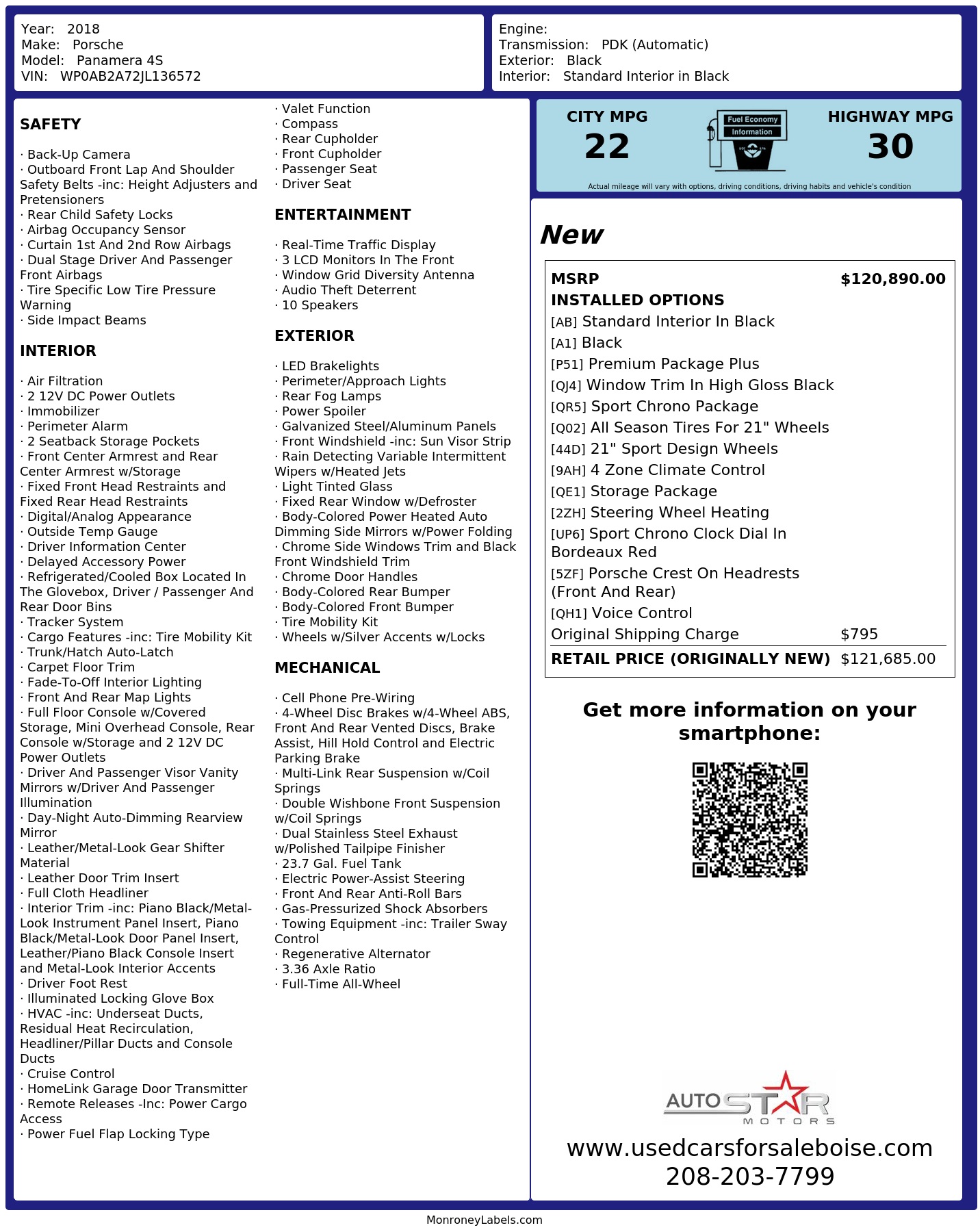 Monroney Label