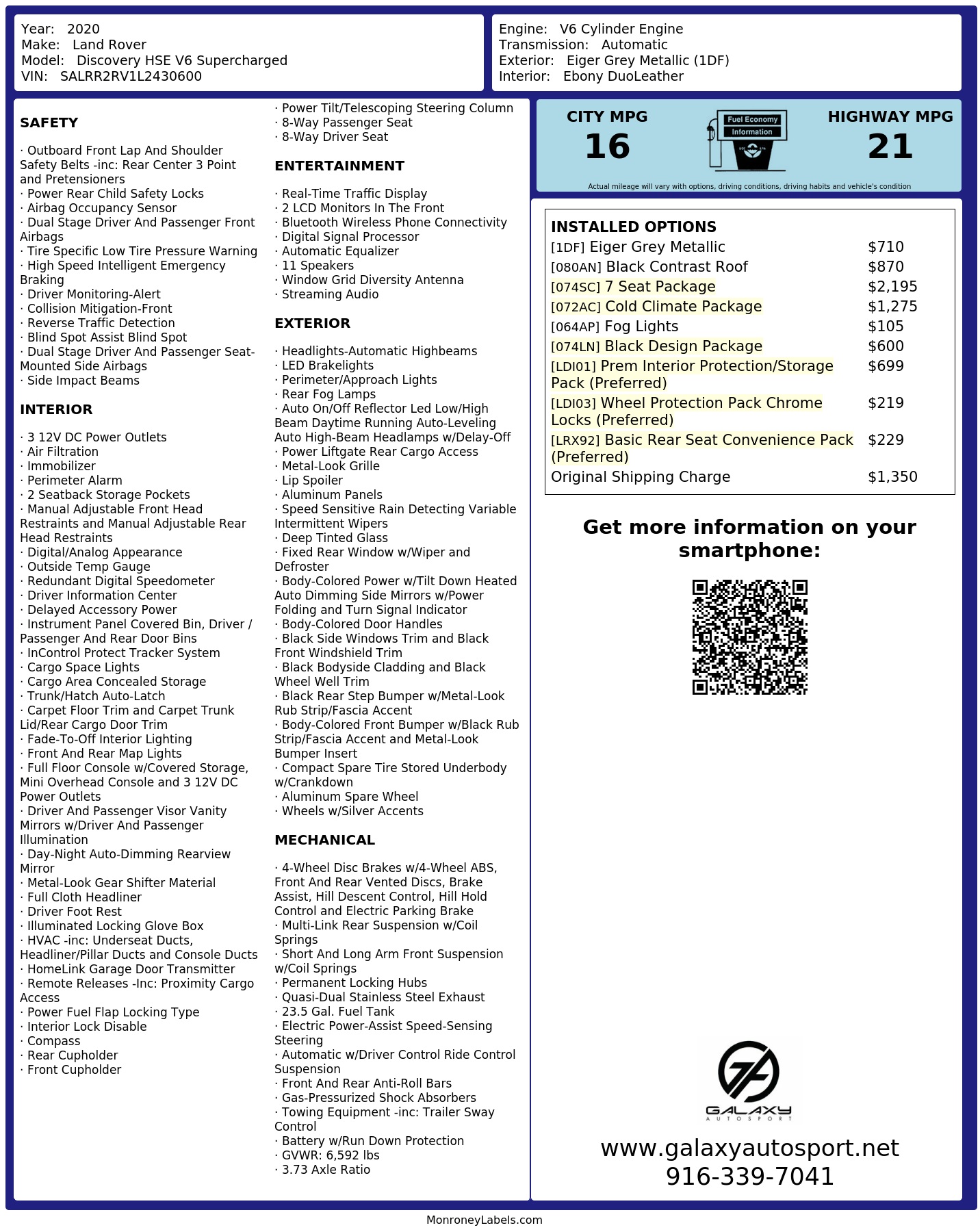 Monroney Label