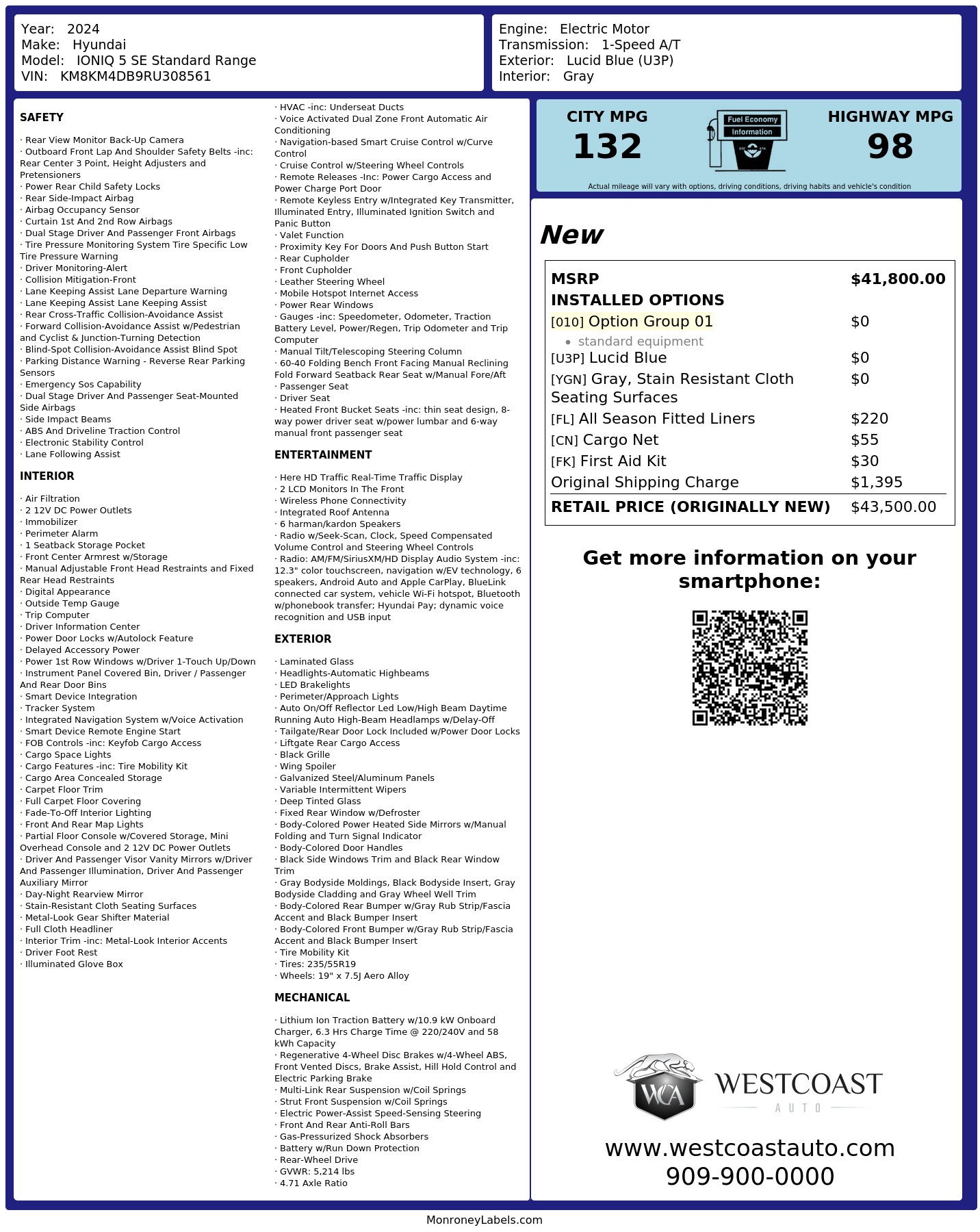 Monroney Label