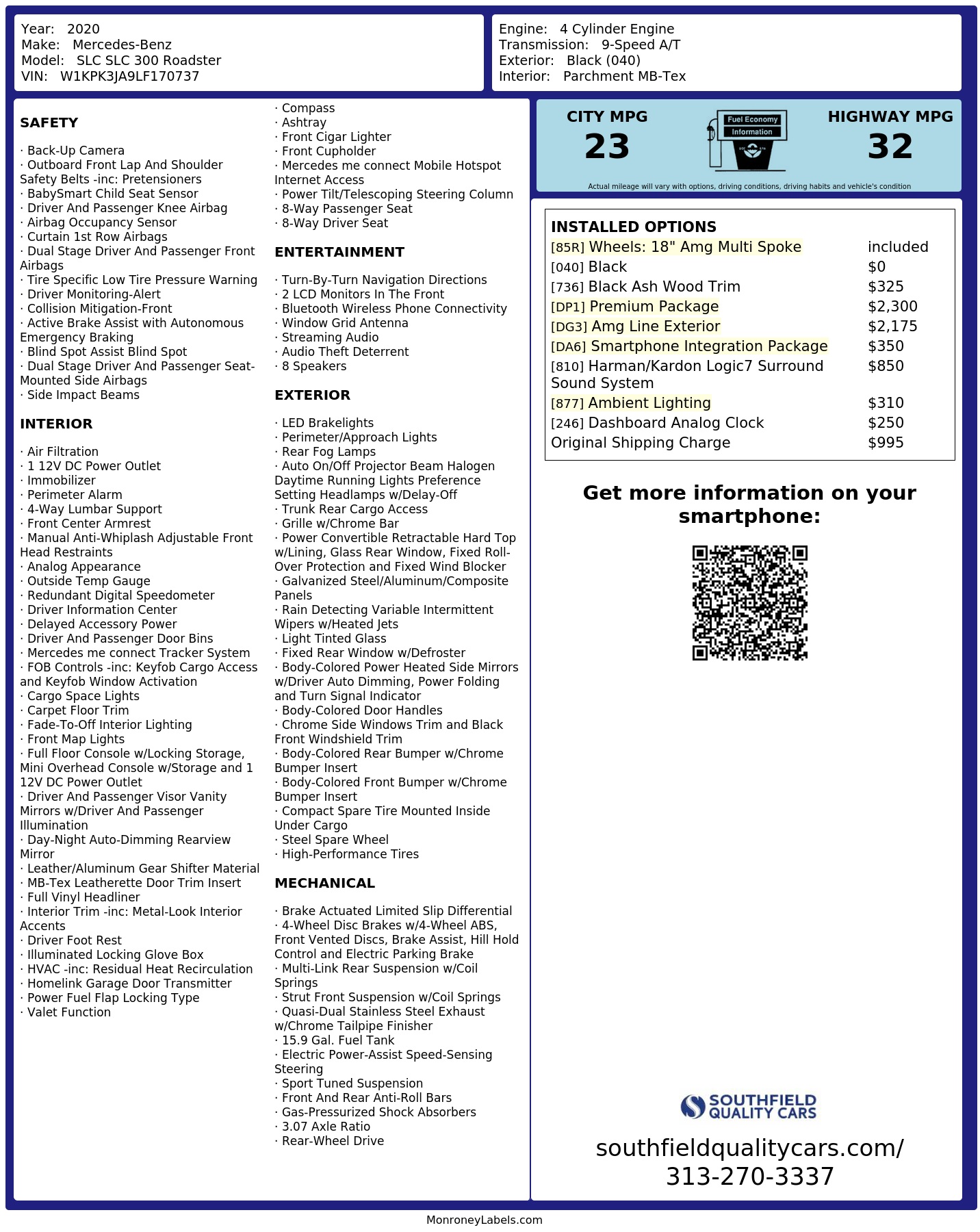 Monroney Label
