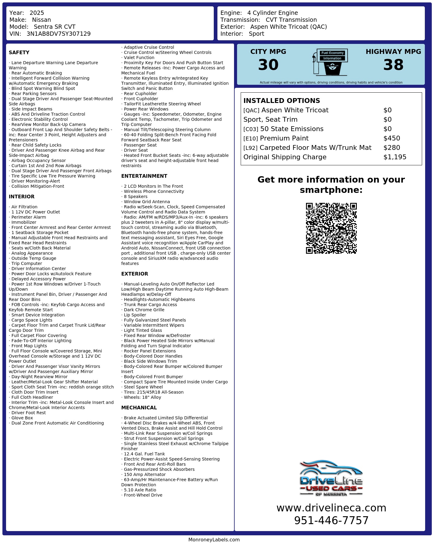 Monroney Label