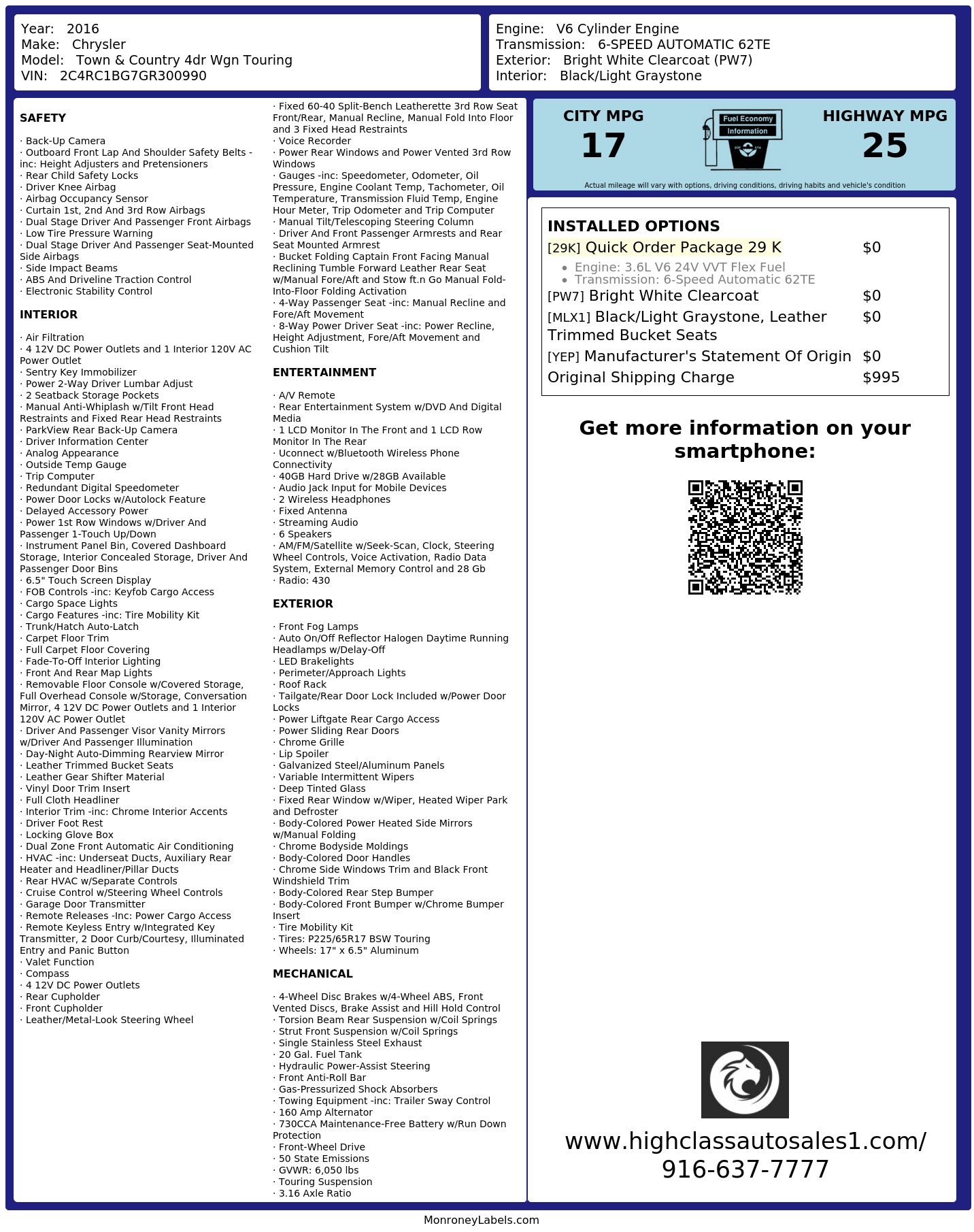 Monroney Label