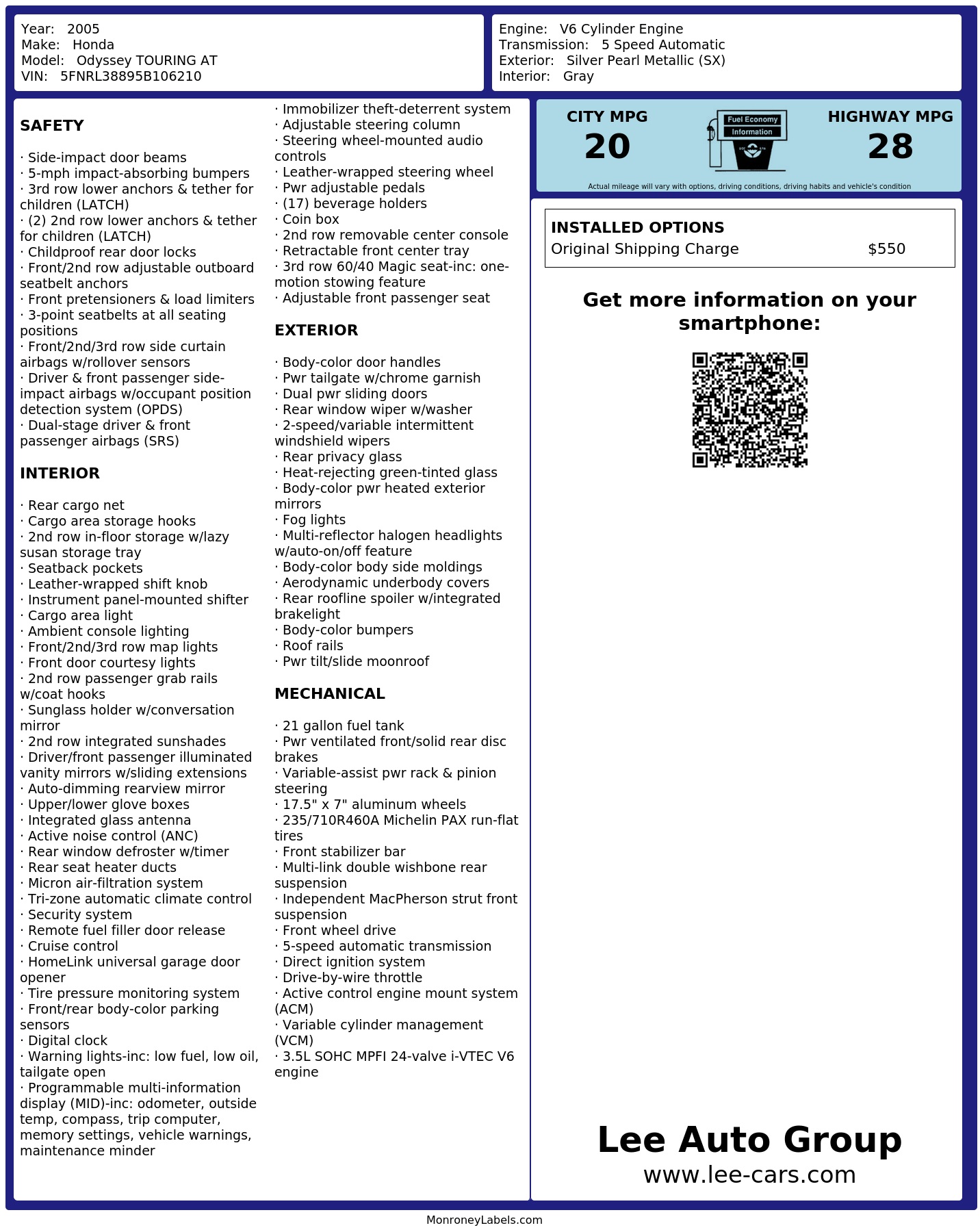 Monroney Label