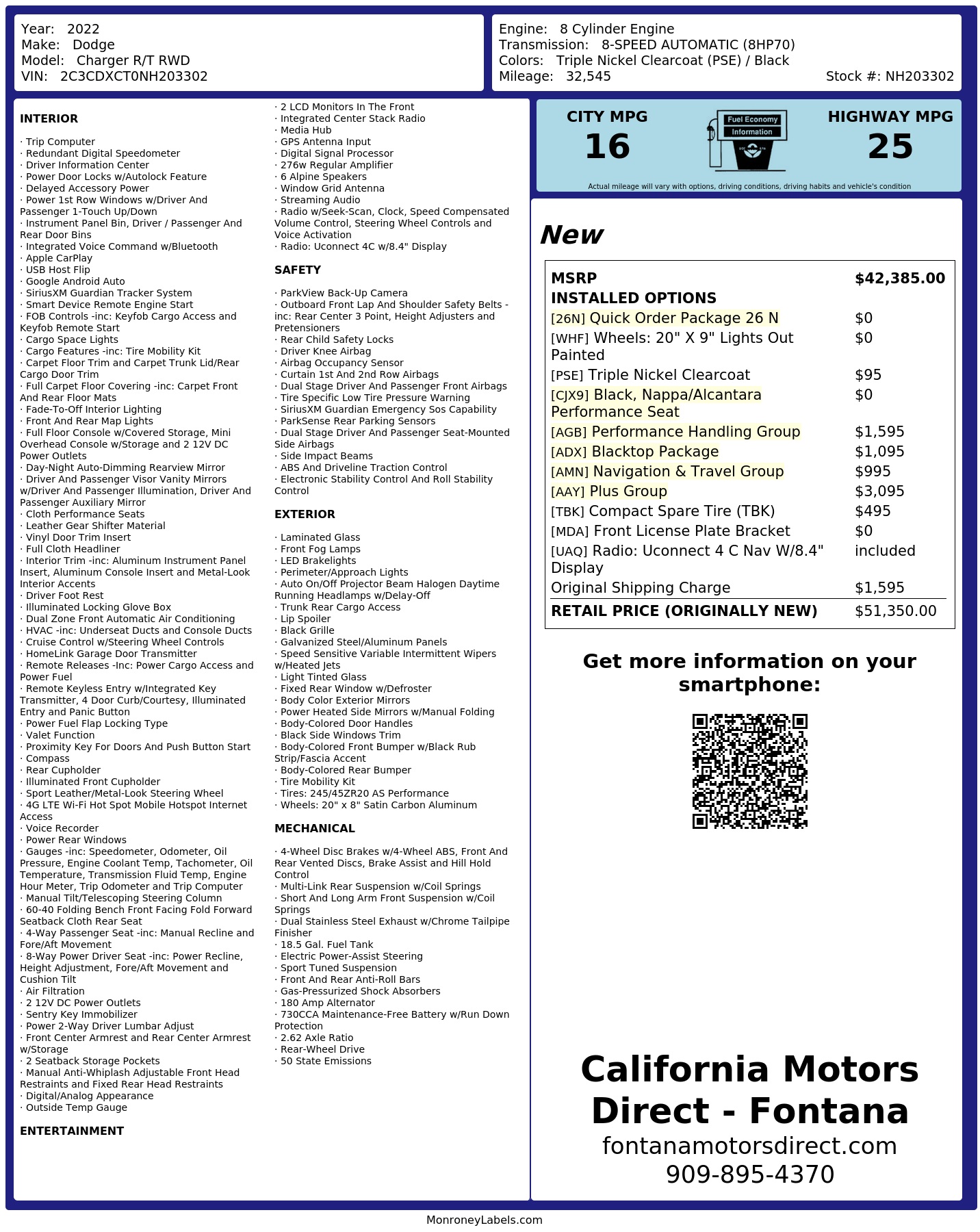 Monroney Label