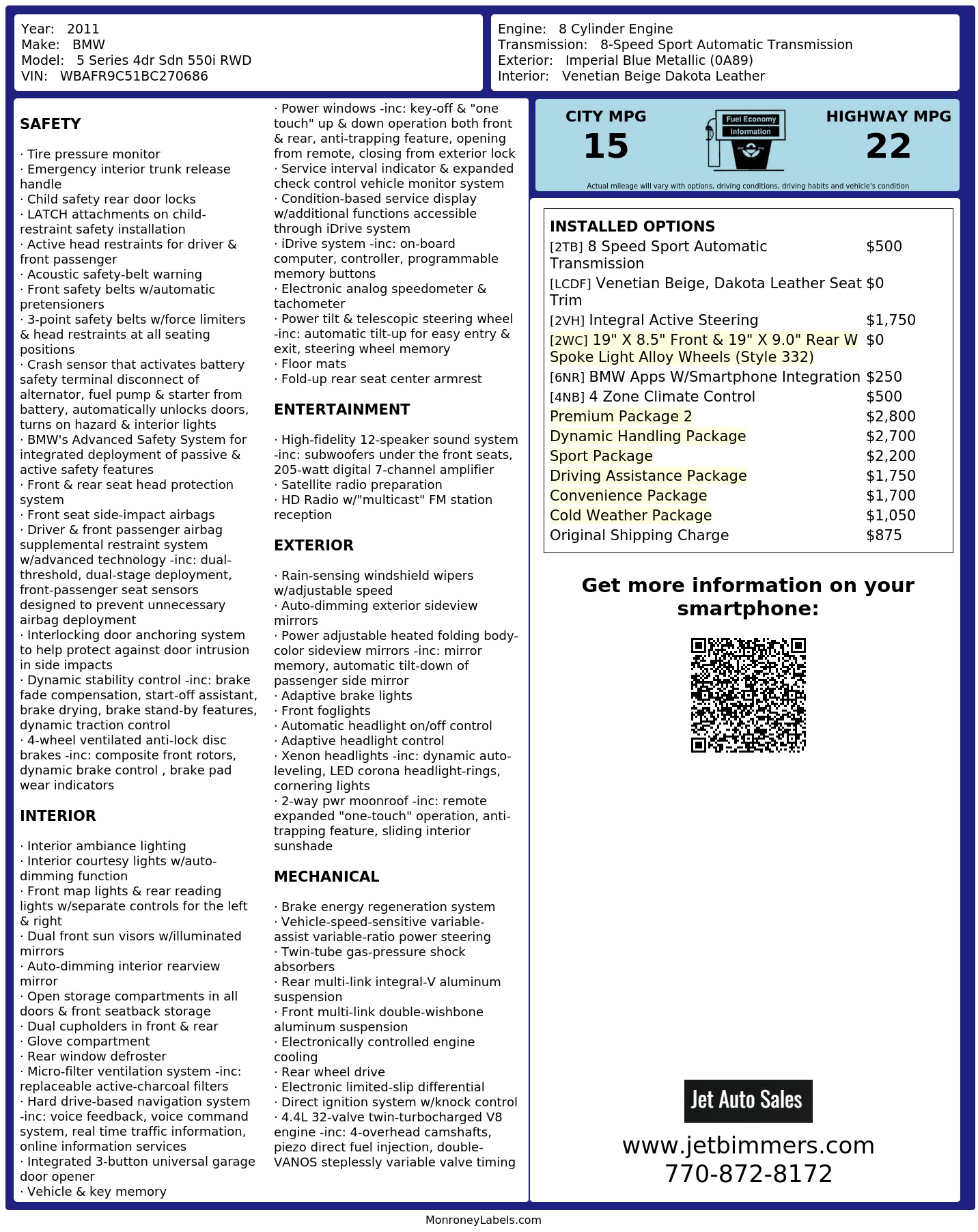 Monroney Label