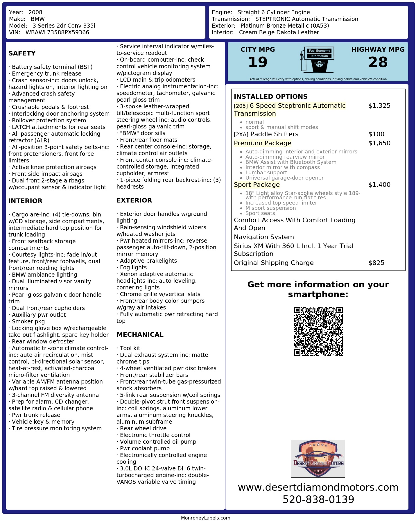 Monroney Label
