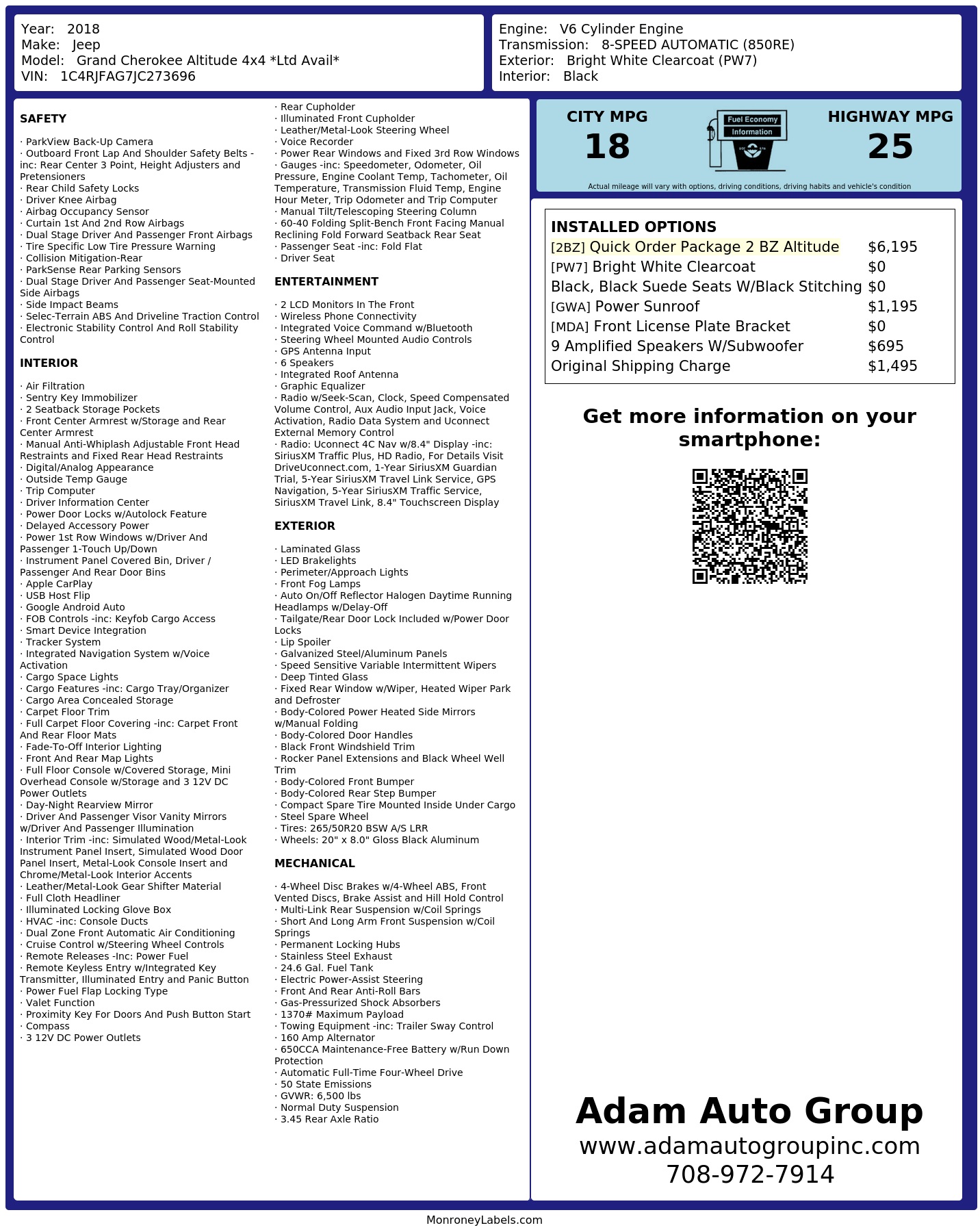 Monroney Label