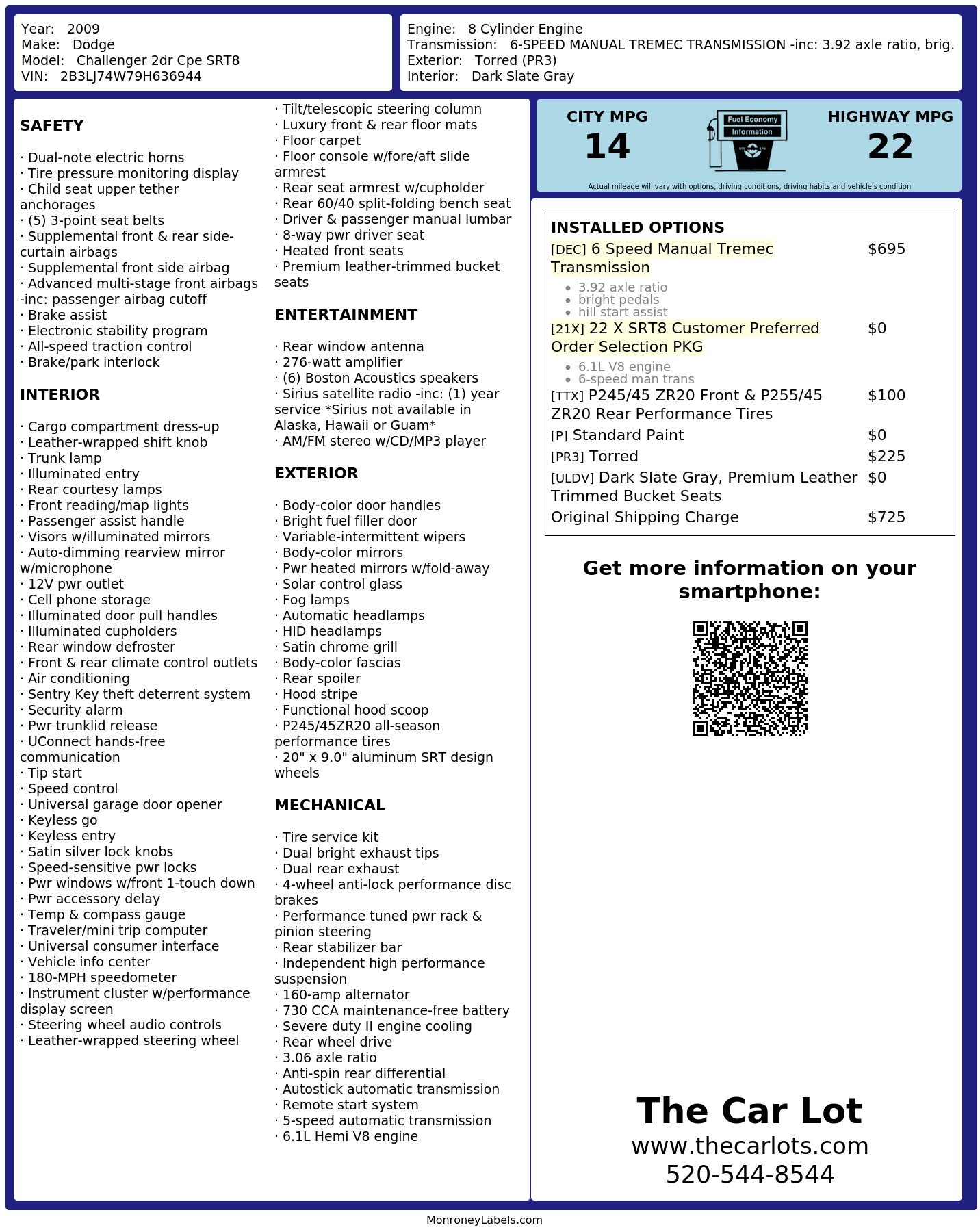 Monroney Label