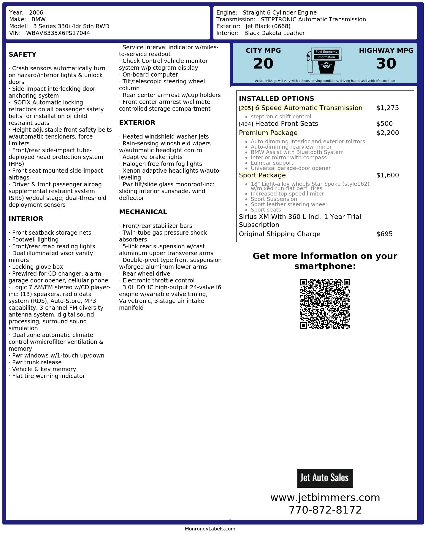 Monroney Label
