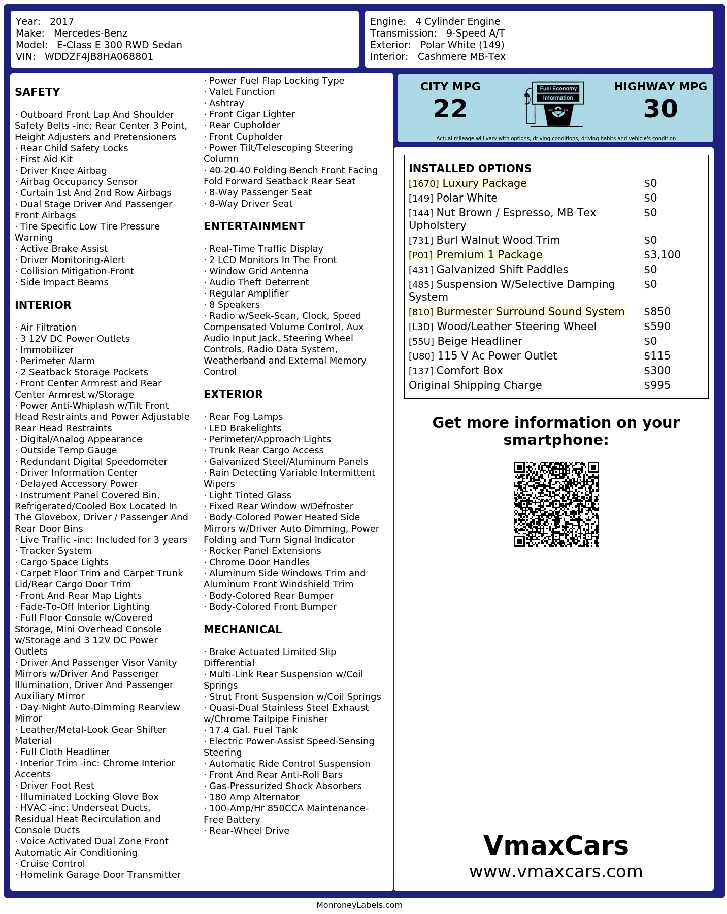 Monroney Label