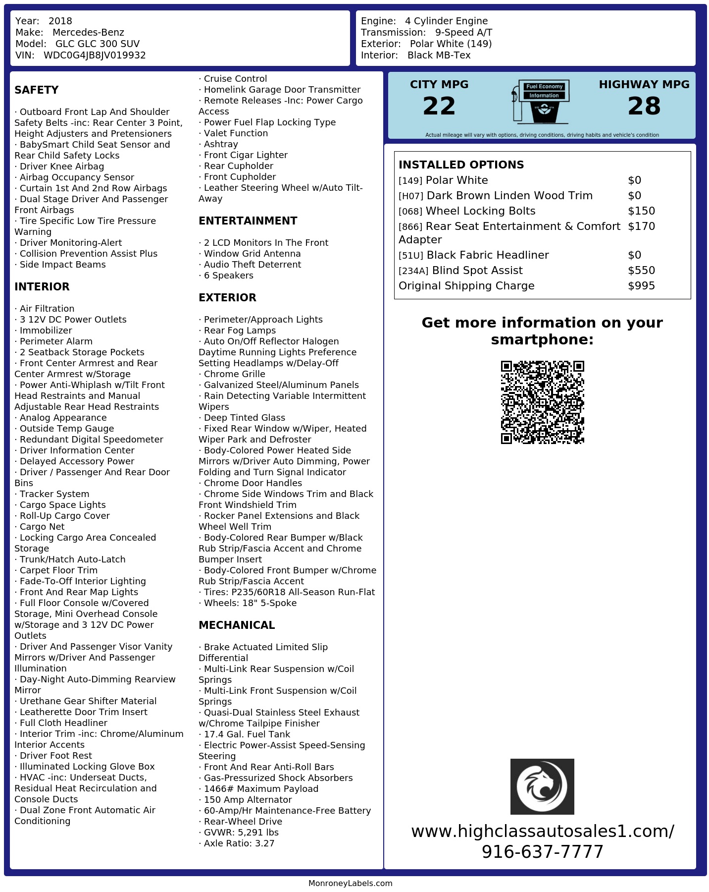 Monroney Label