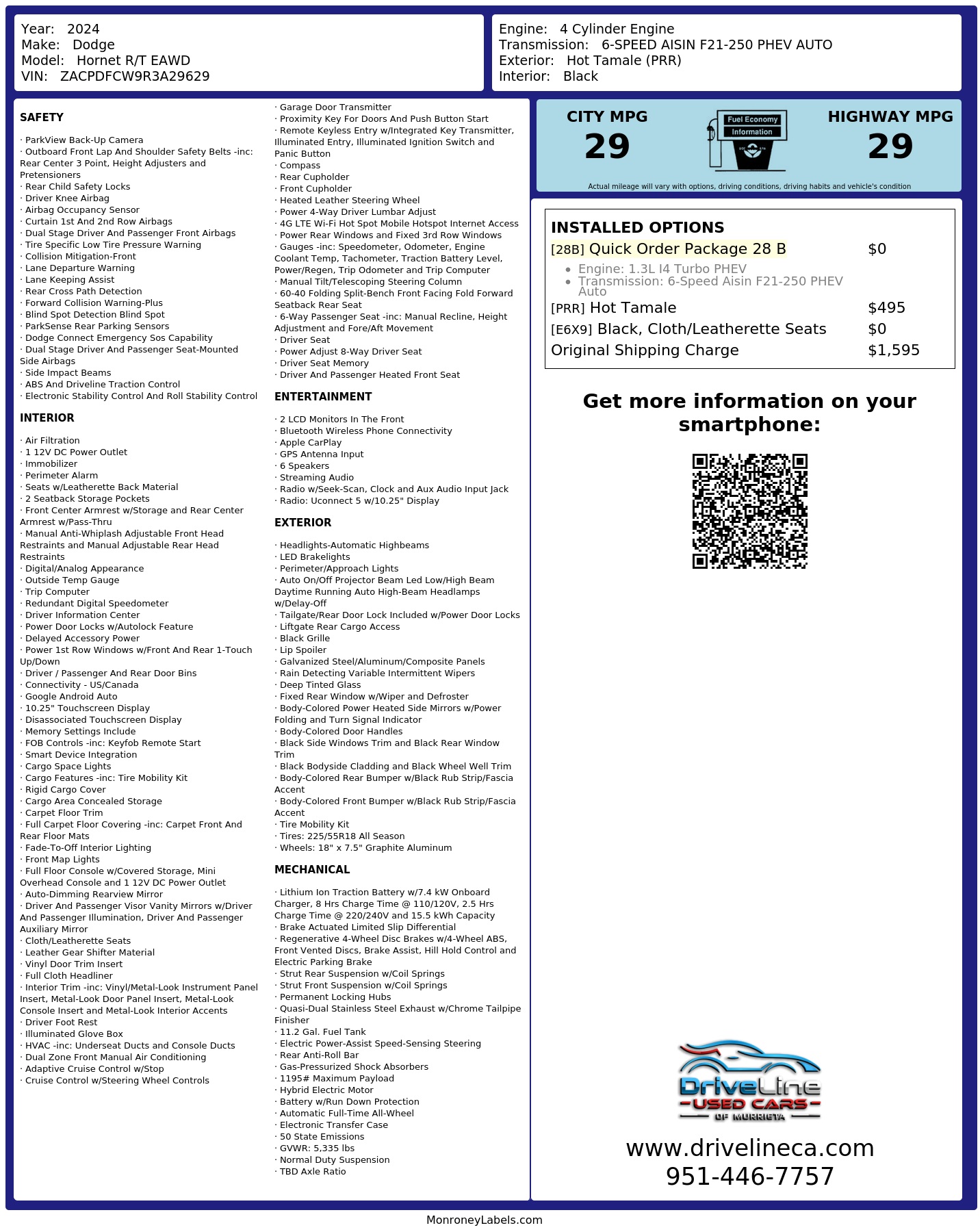 Monroney Label