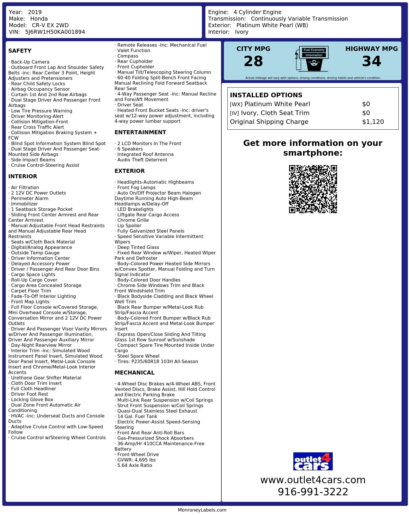 Monroney Label
