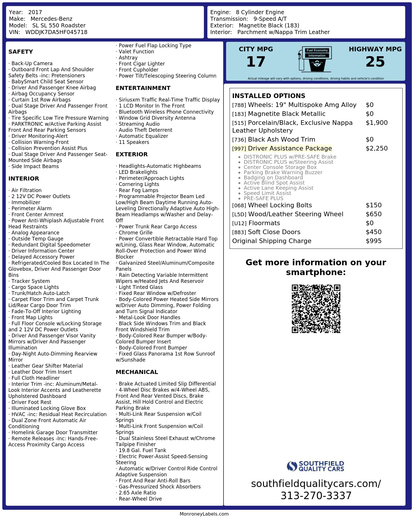 Monroney Label