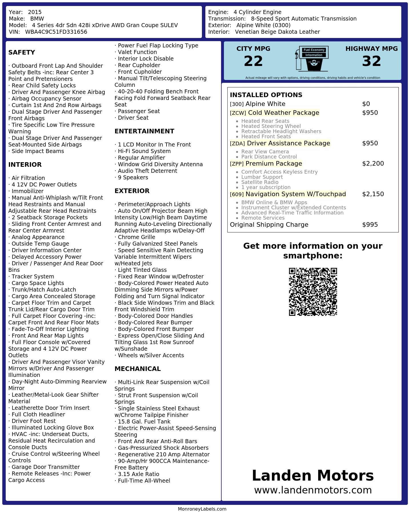 Monroney Label