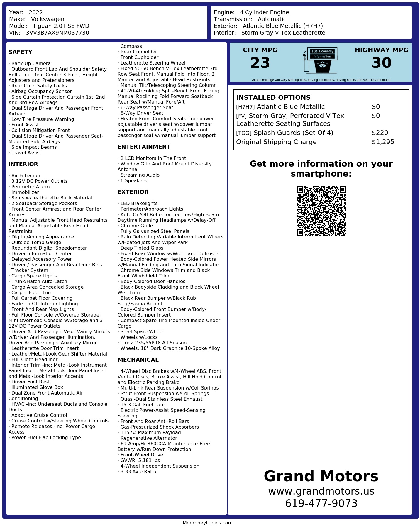 Monroney Label