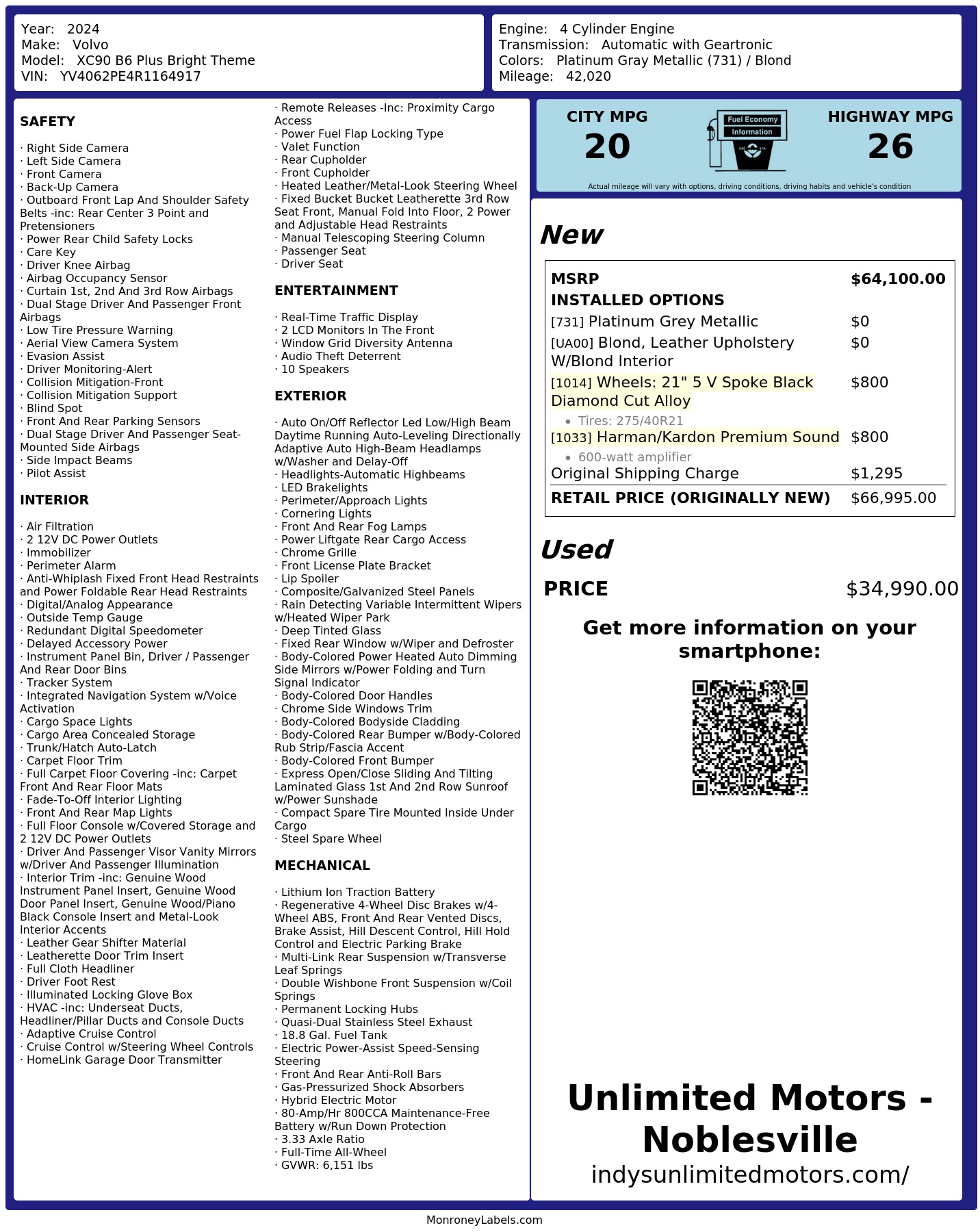 Monroney Label