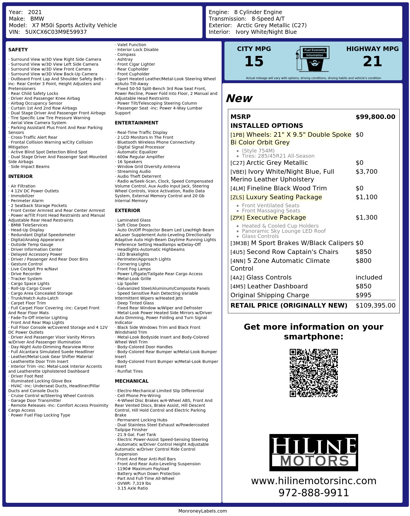 Monroney Label
