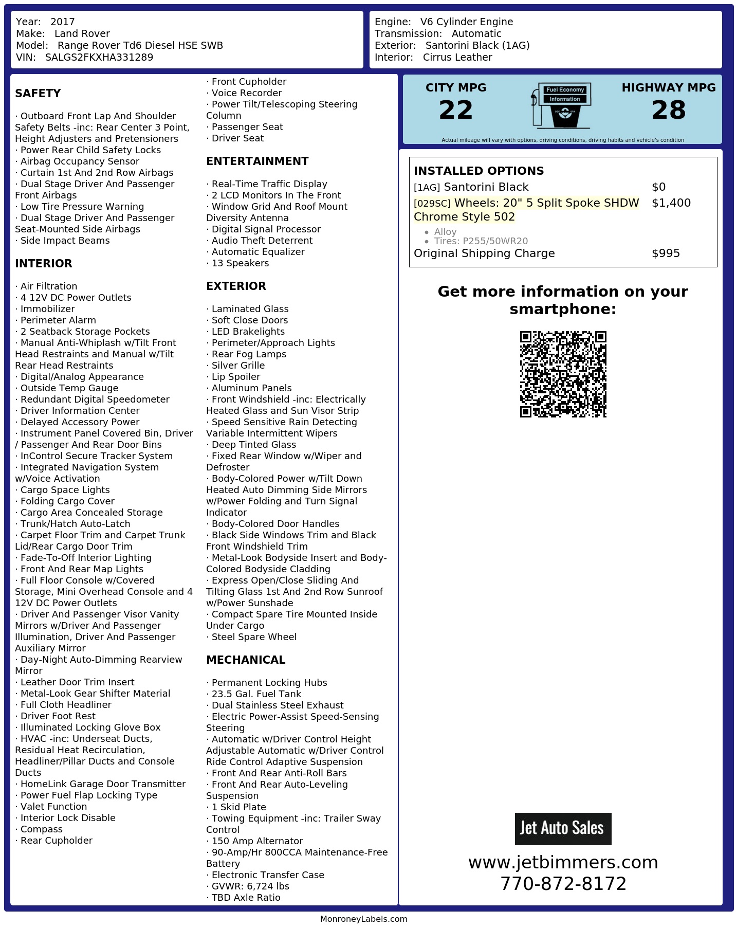 Monroney Label