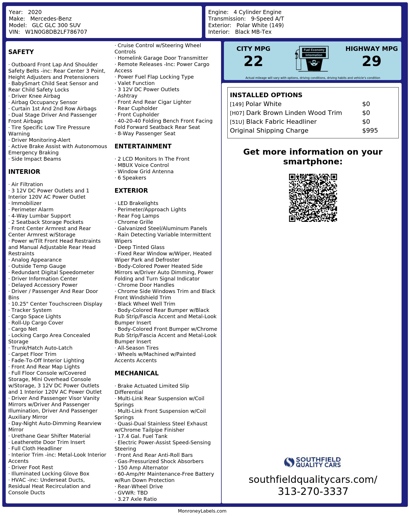 Monroney Label