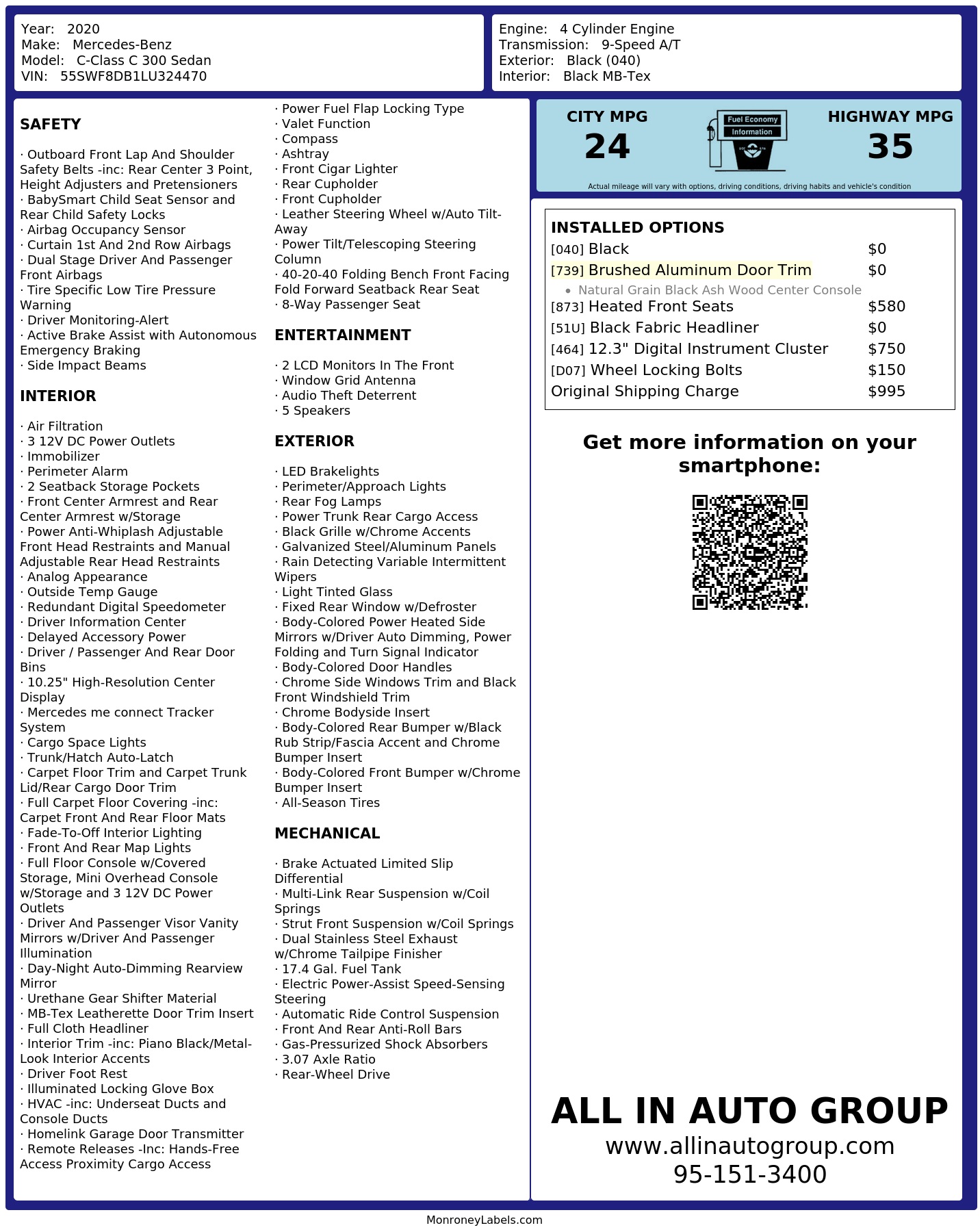 Monroney Label