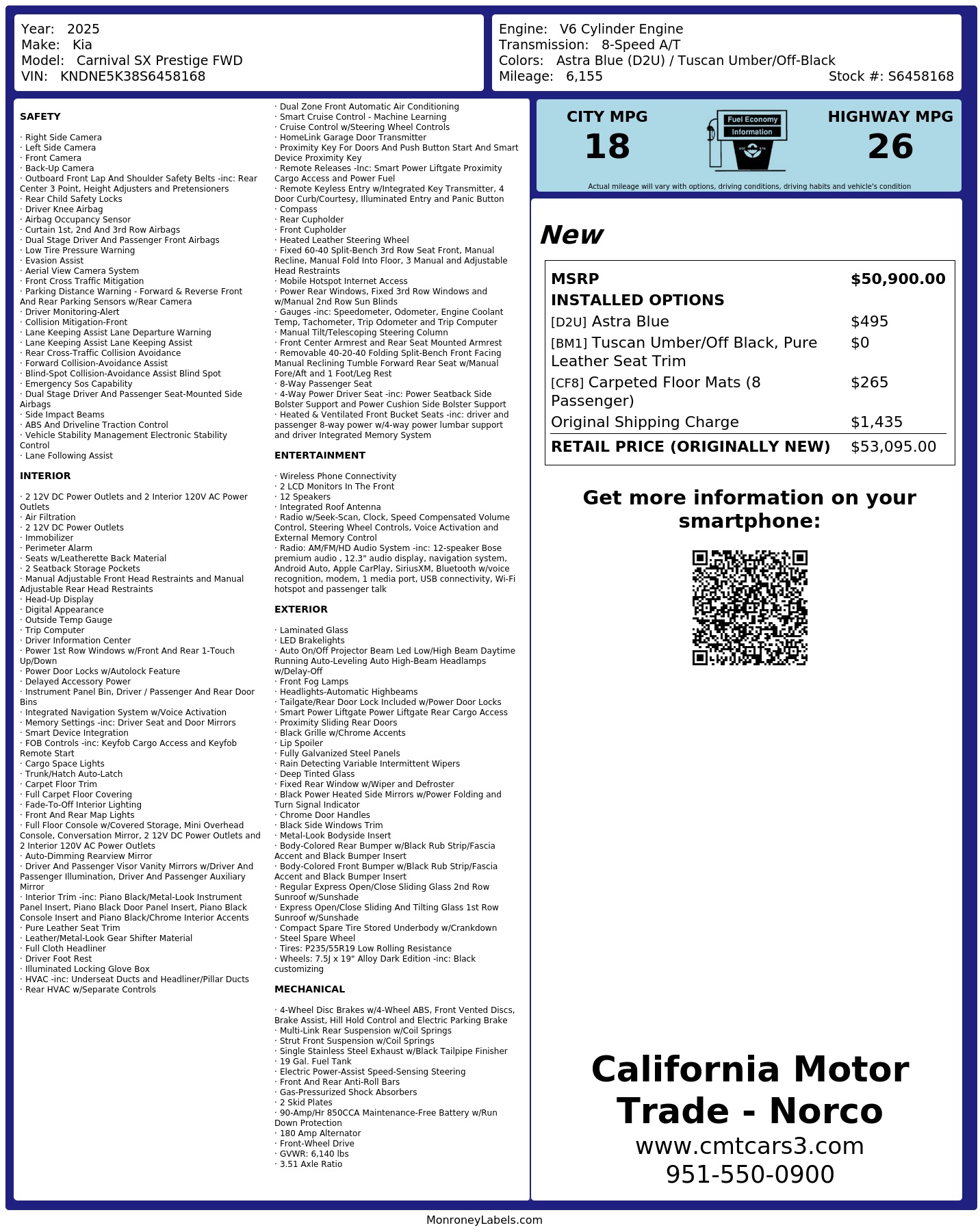 Monroney Label