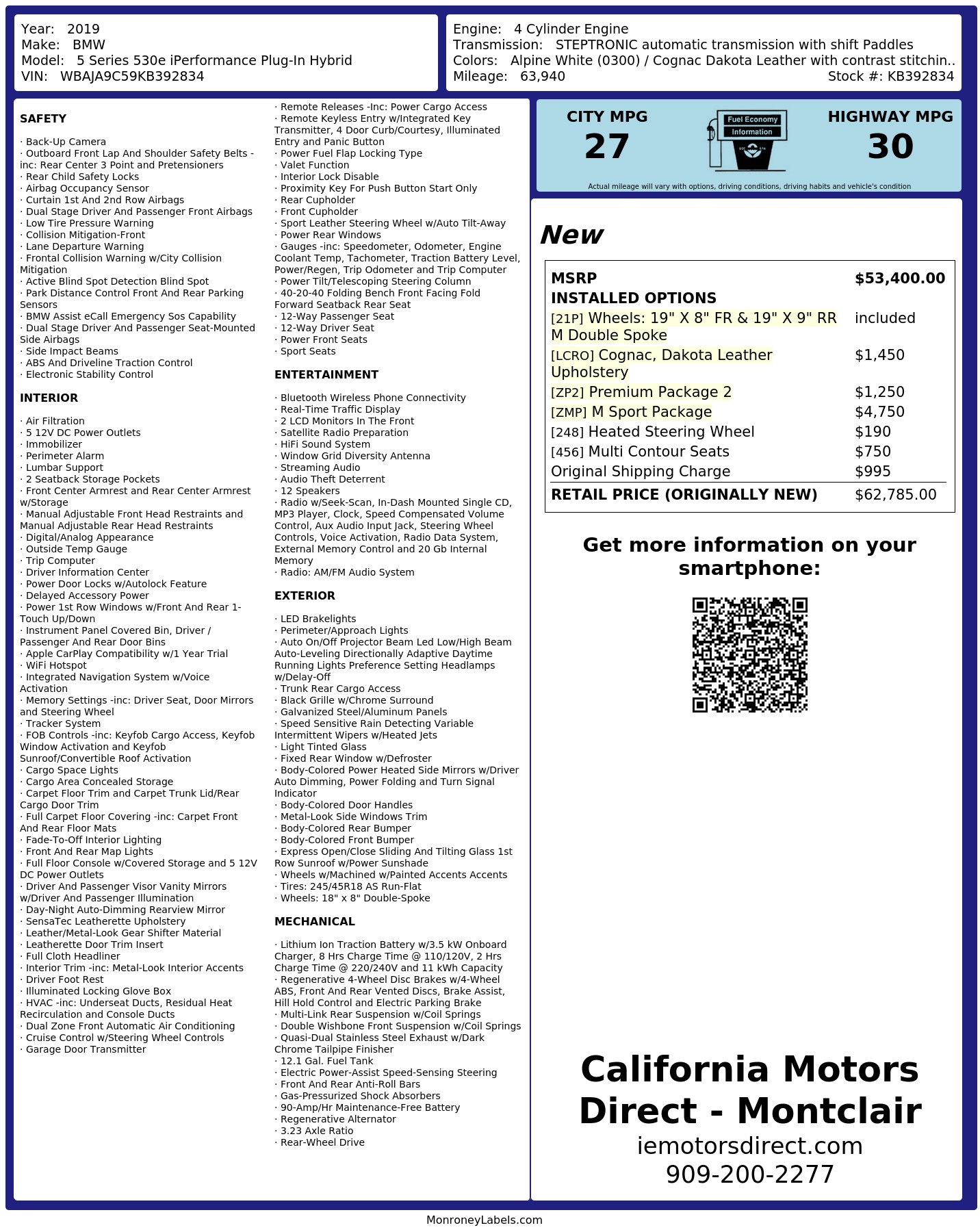 Monroney Label