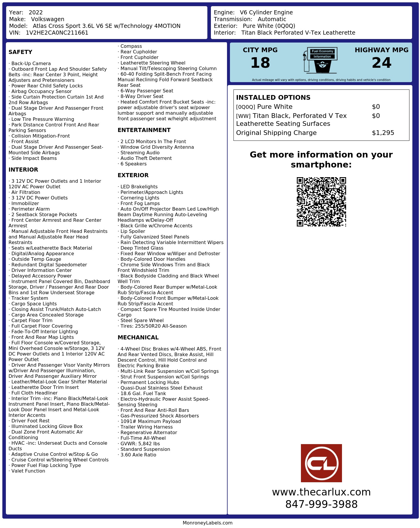 Monroney Label