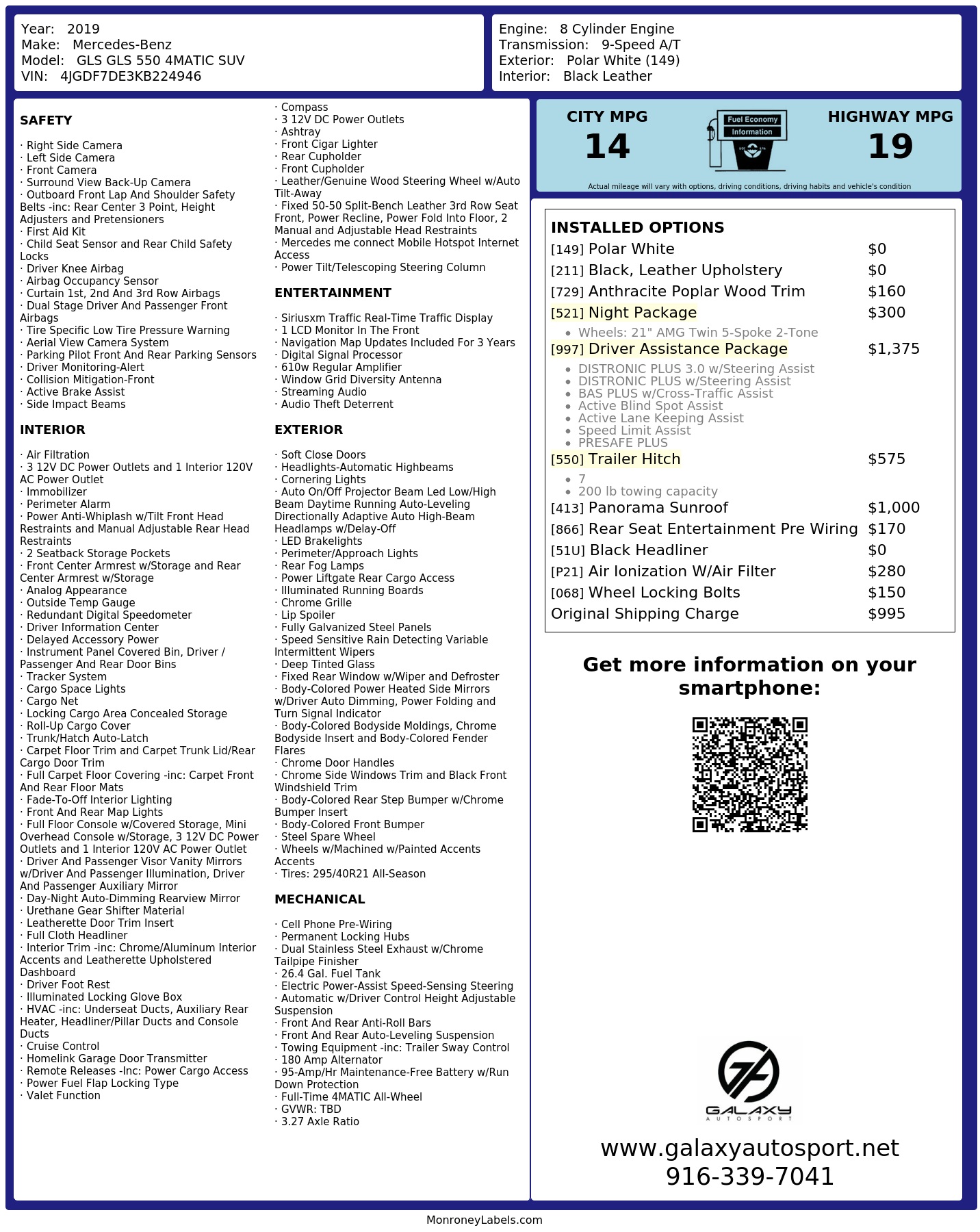 Monroney Label