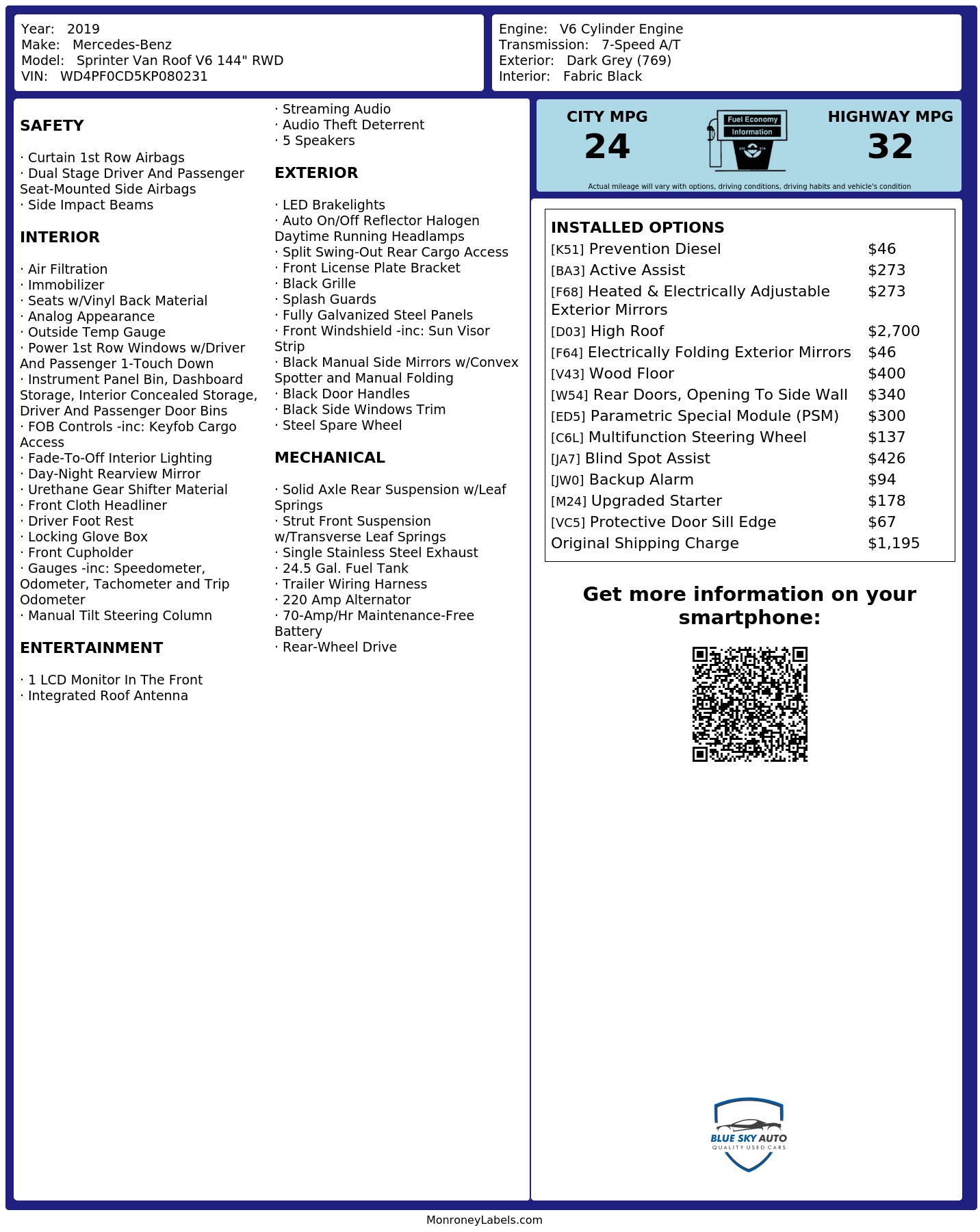Monroney Label