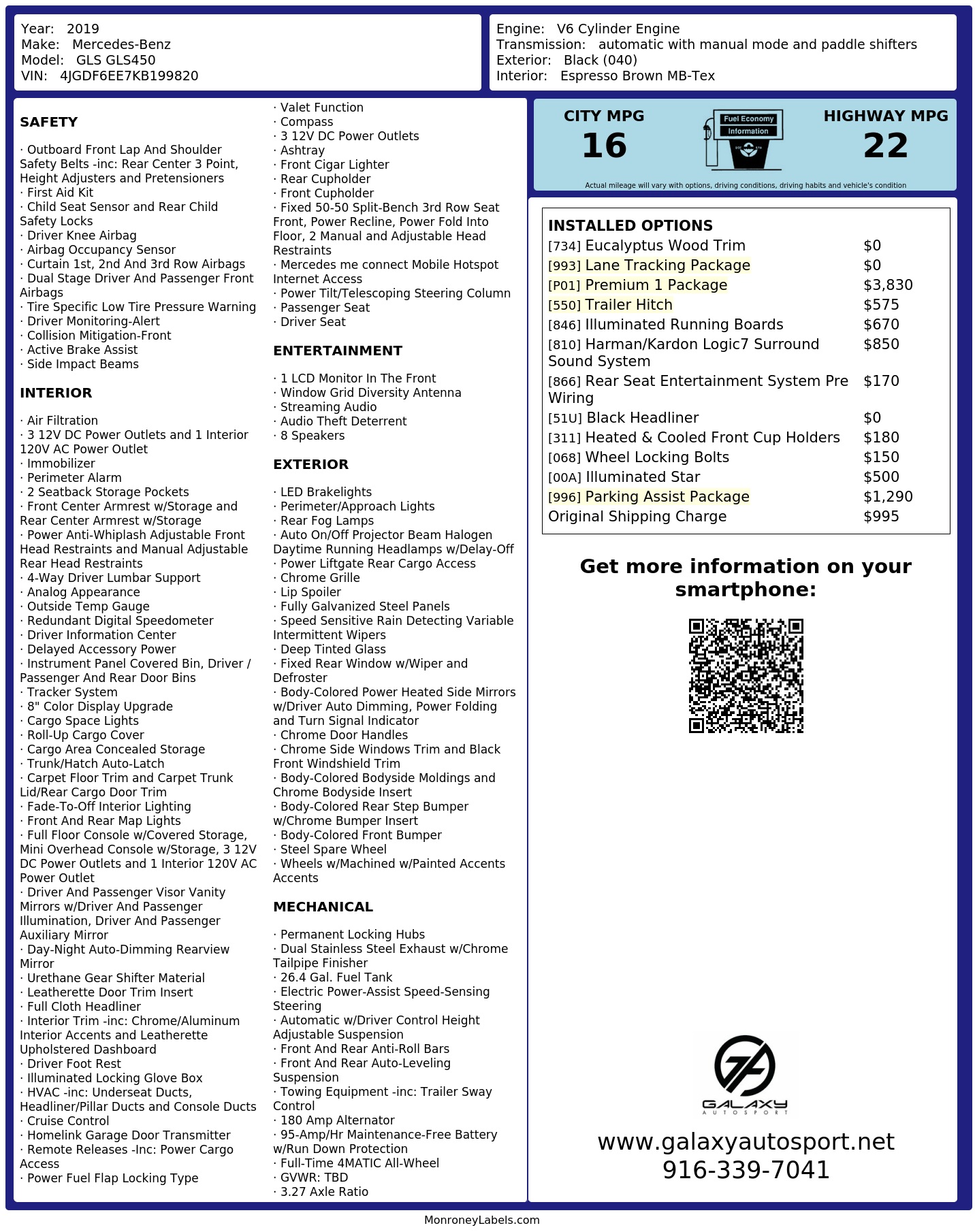 Monroney Label