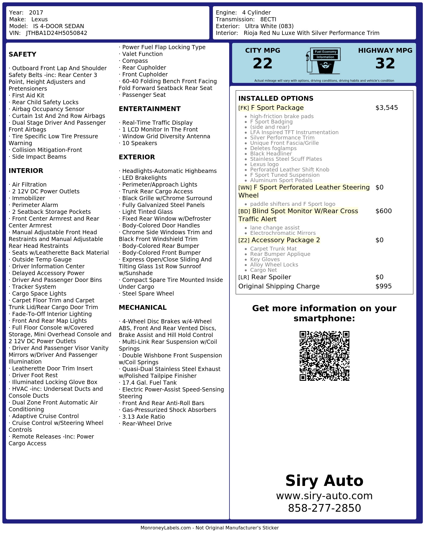 Monroney Label