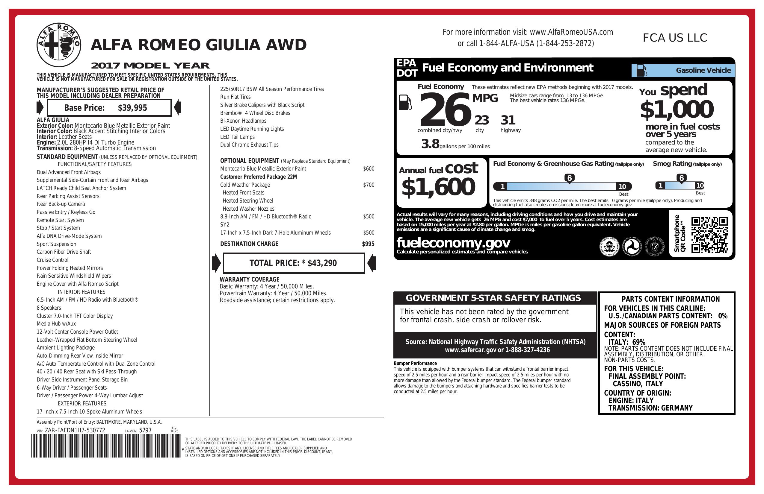 Monroney Label