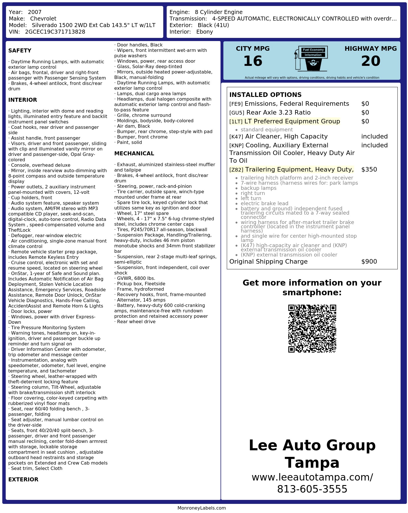 Monroney Label