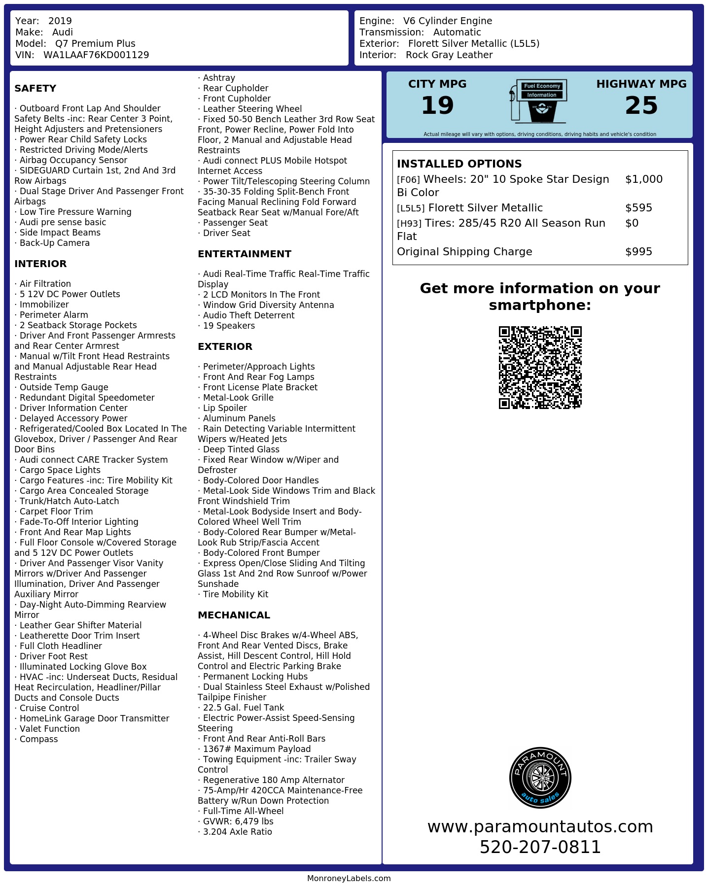 Monroney Label