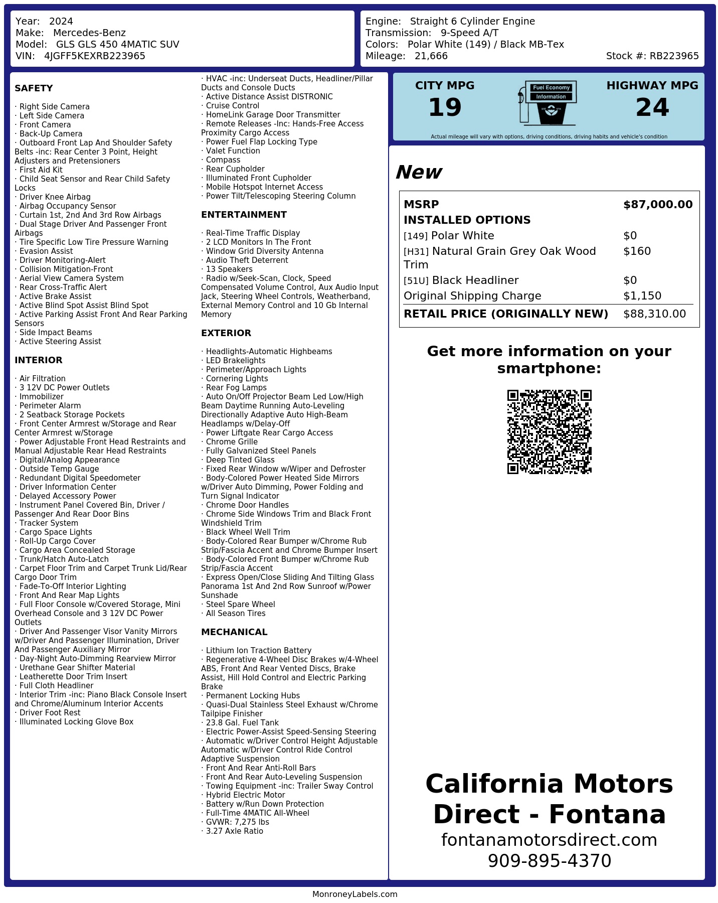 Monroney Label